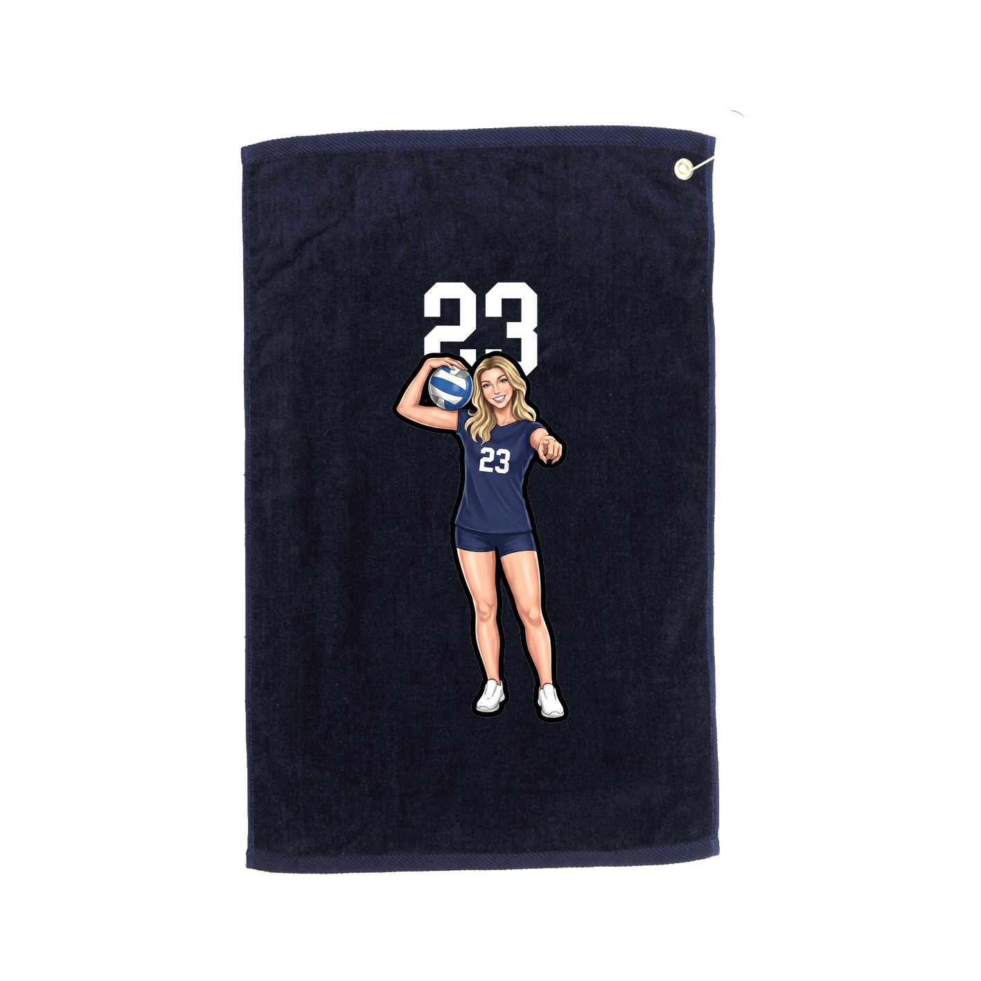Golf Towel — Number Top in Navy