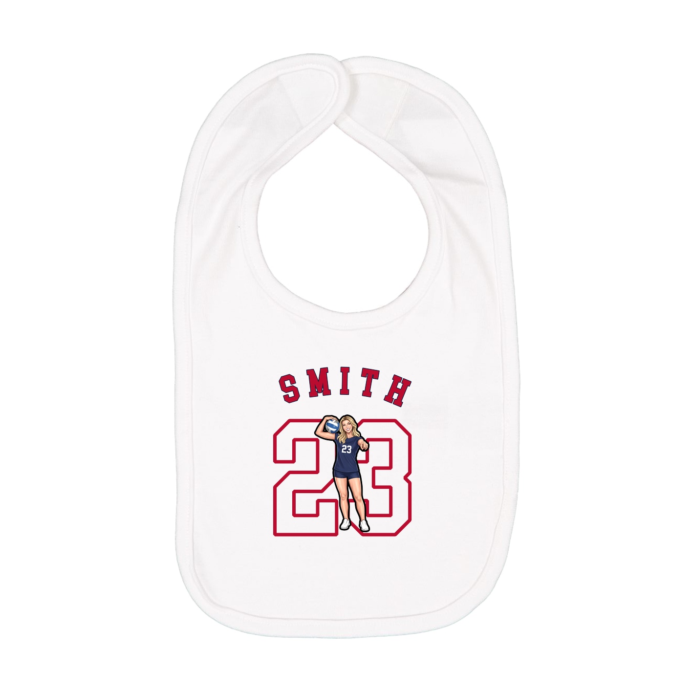 Infant Bib — Shirsey Arch in White