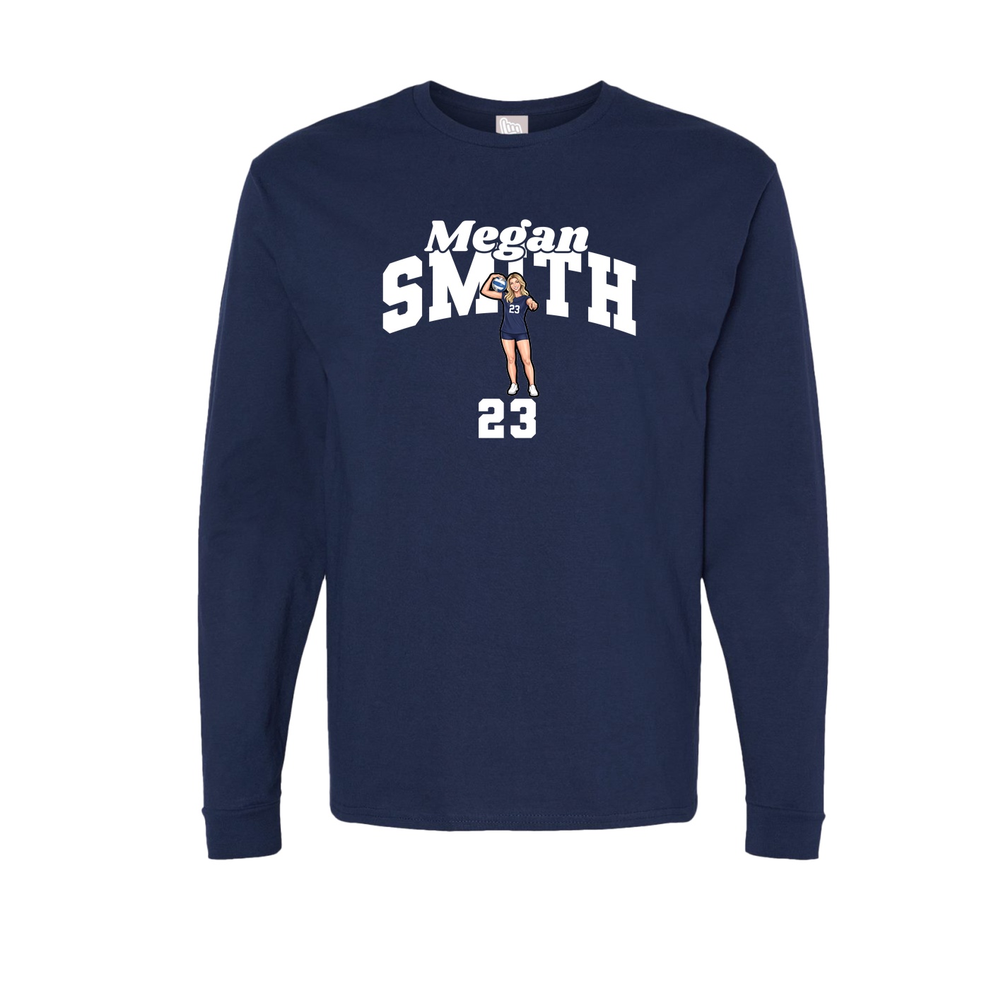 Long Sleeve Tee — Signature Arch in Navy