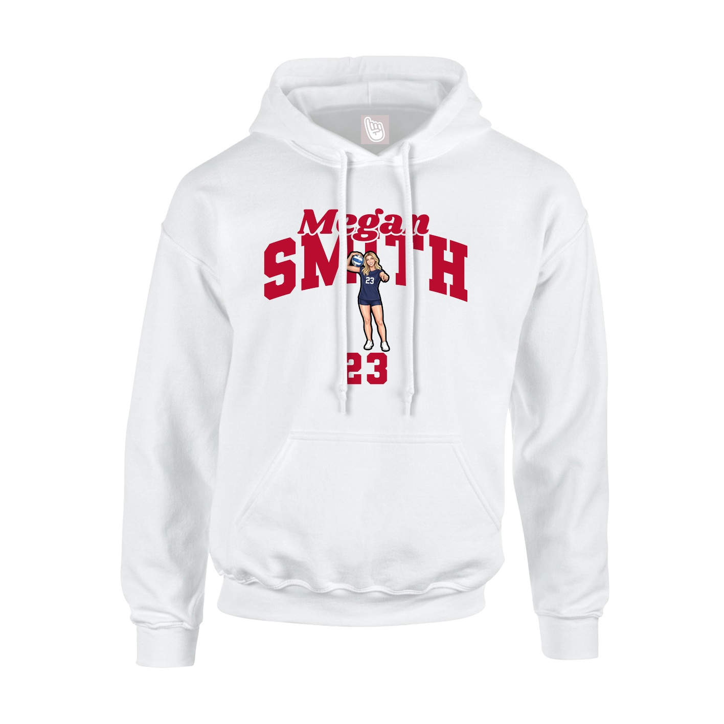 Youth Hoodie — Signature Arch in White