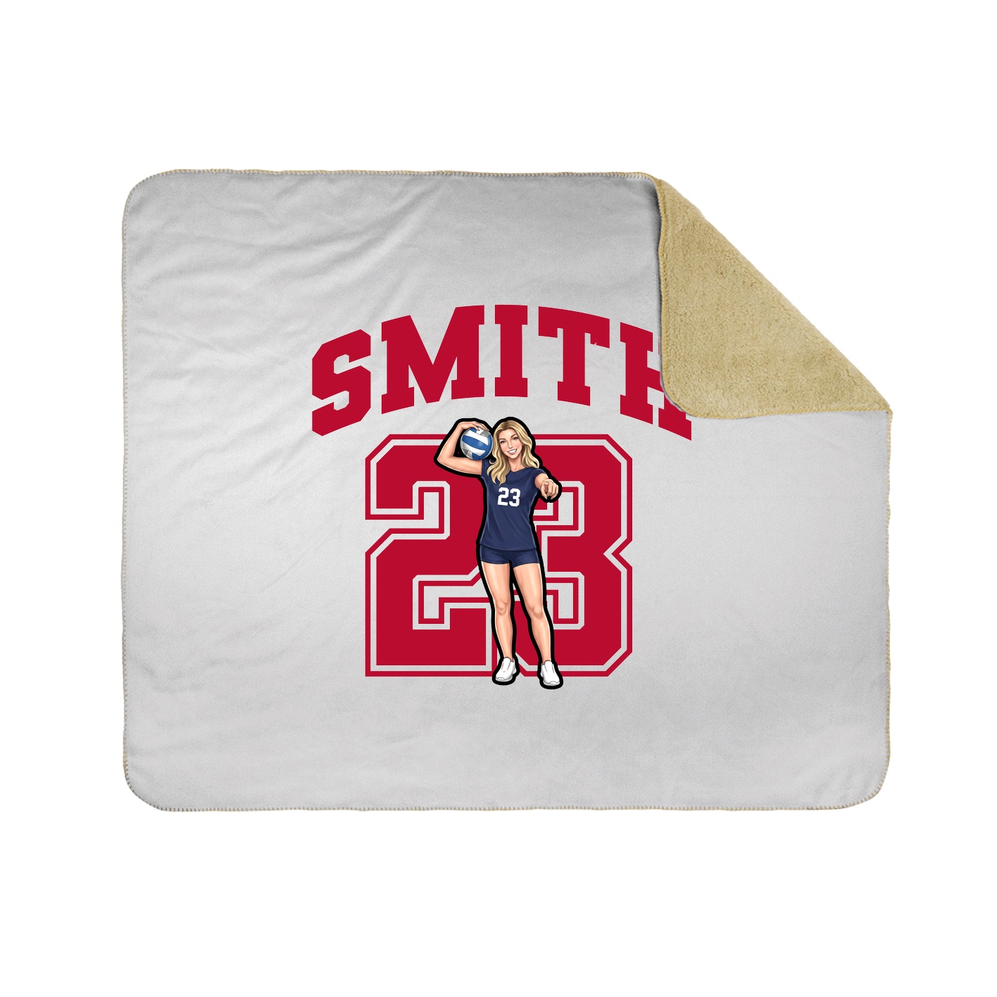 Throw Blanket — Number in White