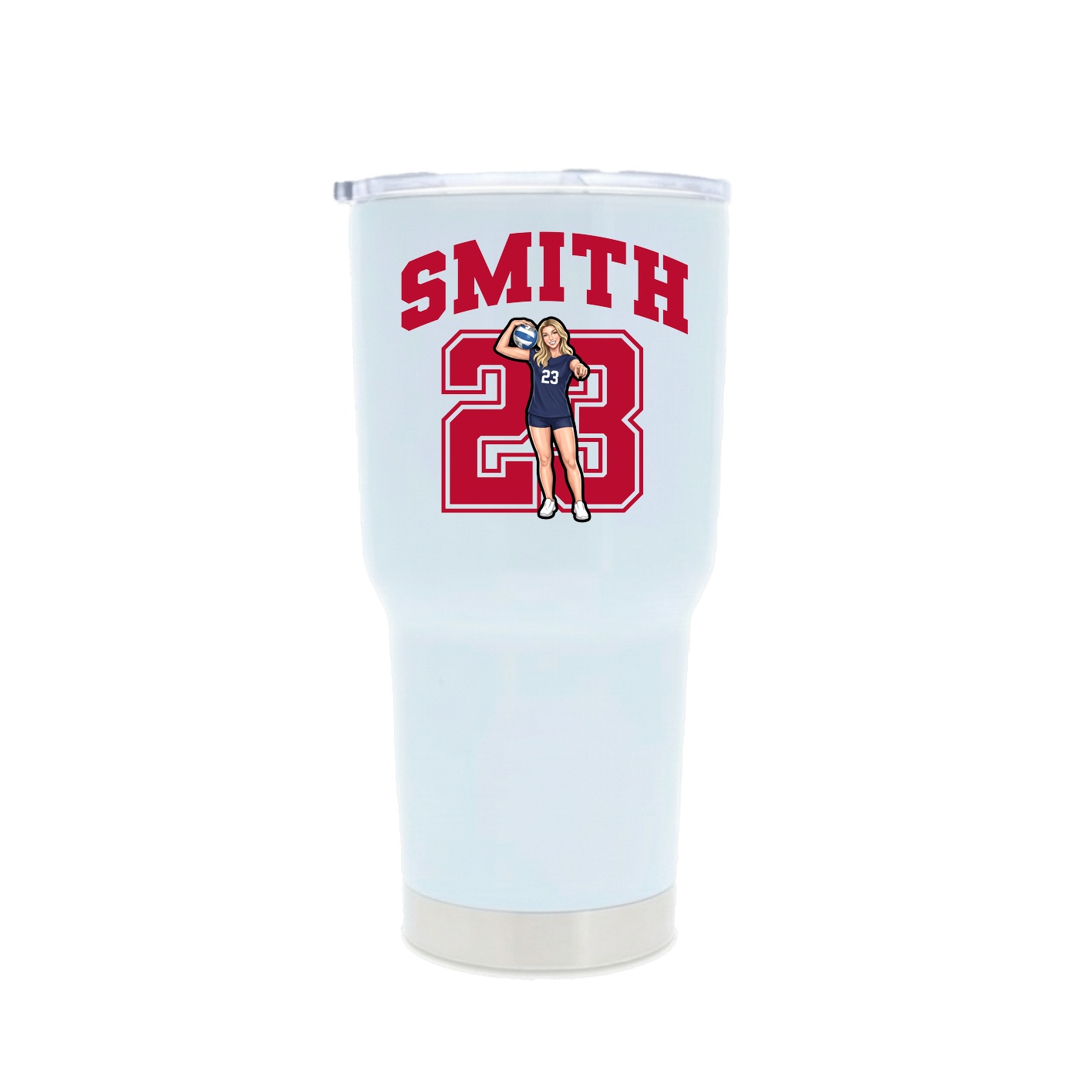 30oz Stainless Steel Tumbler — Number in White