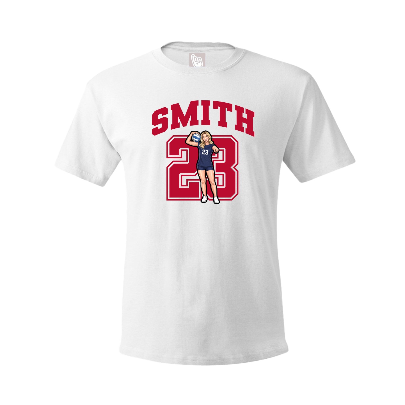 Youth Tee — Number in White