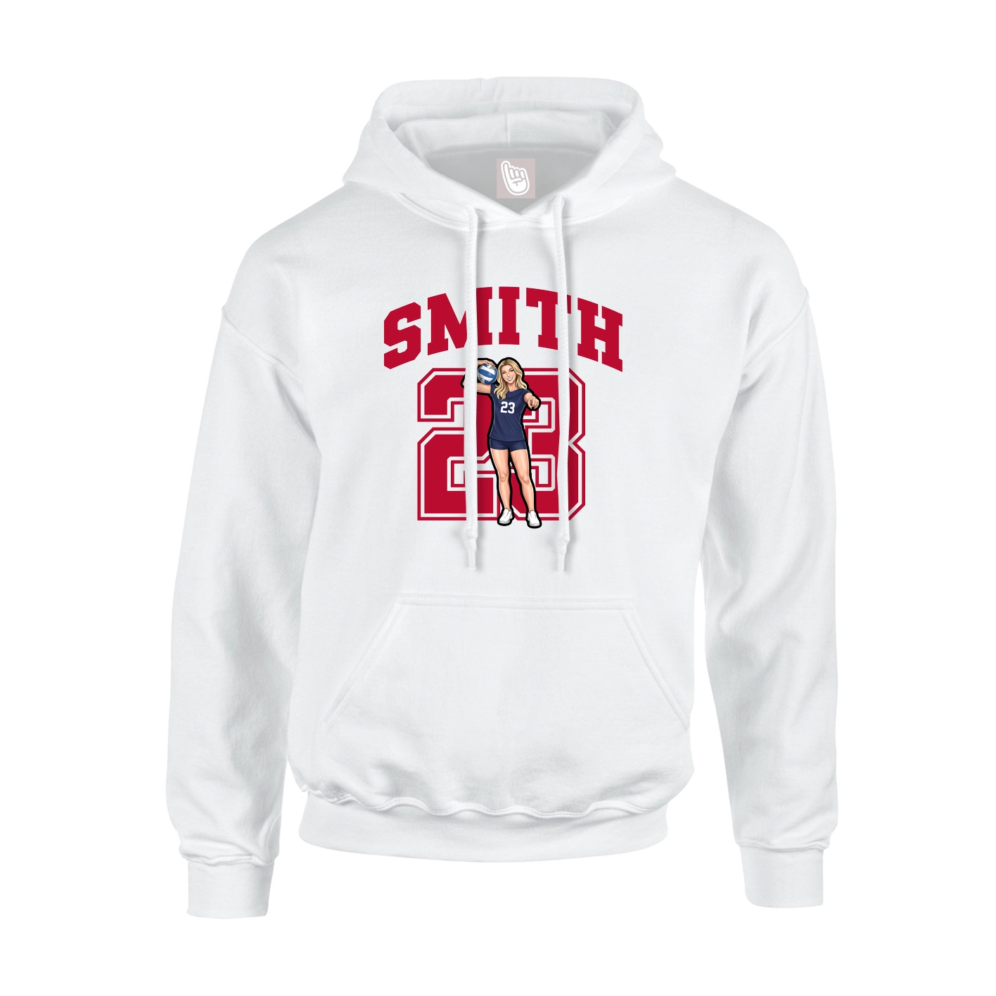 Youth Hoodie — Number in White
