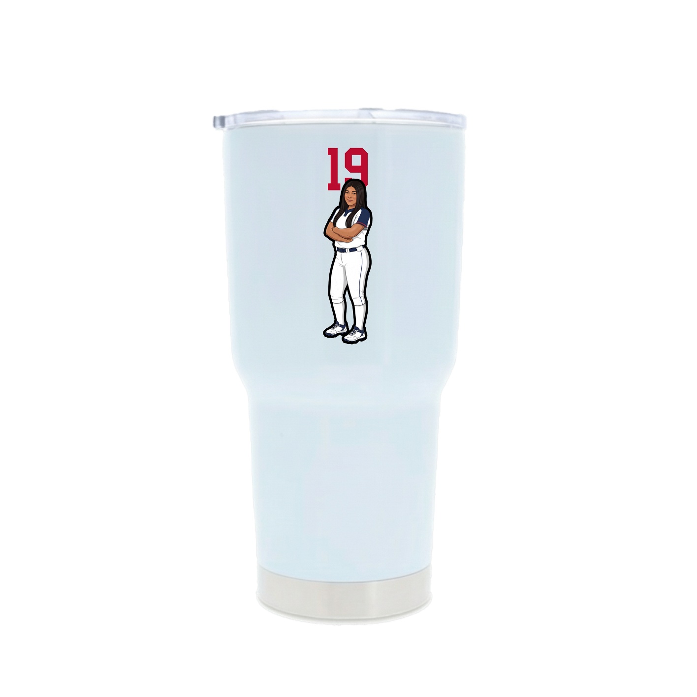 30oz Stainless Steel Tumbler — Number Top in White