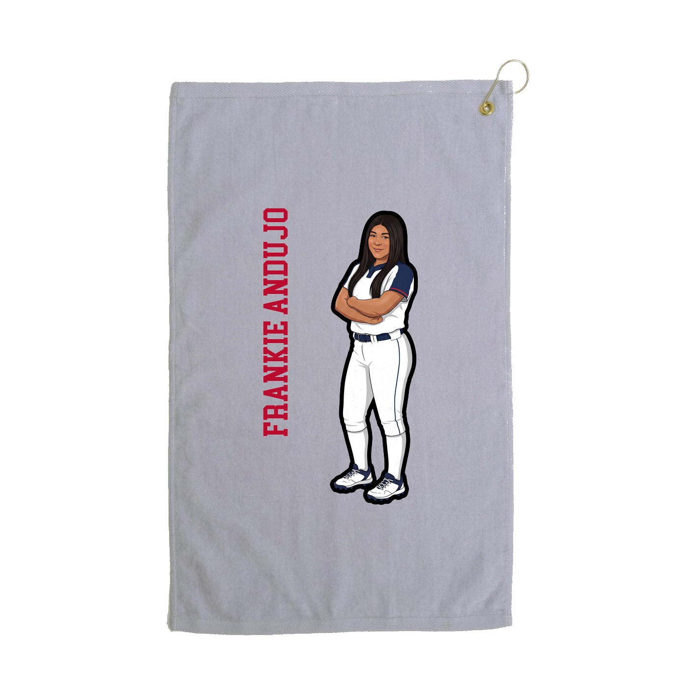 Golf Towel — Name Vertical in Grey