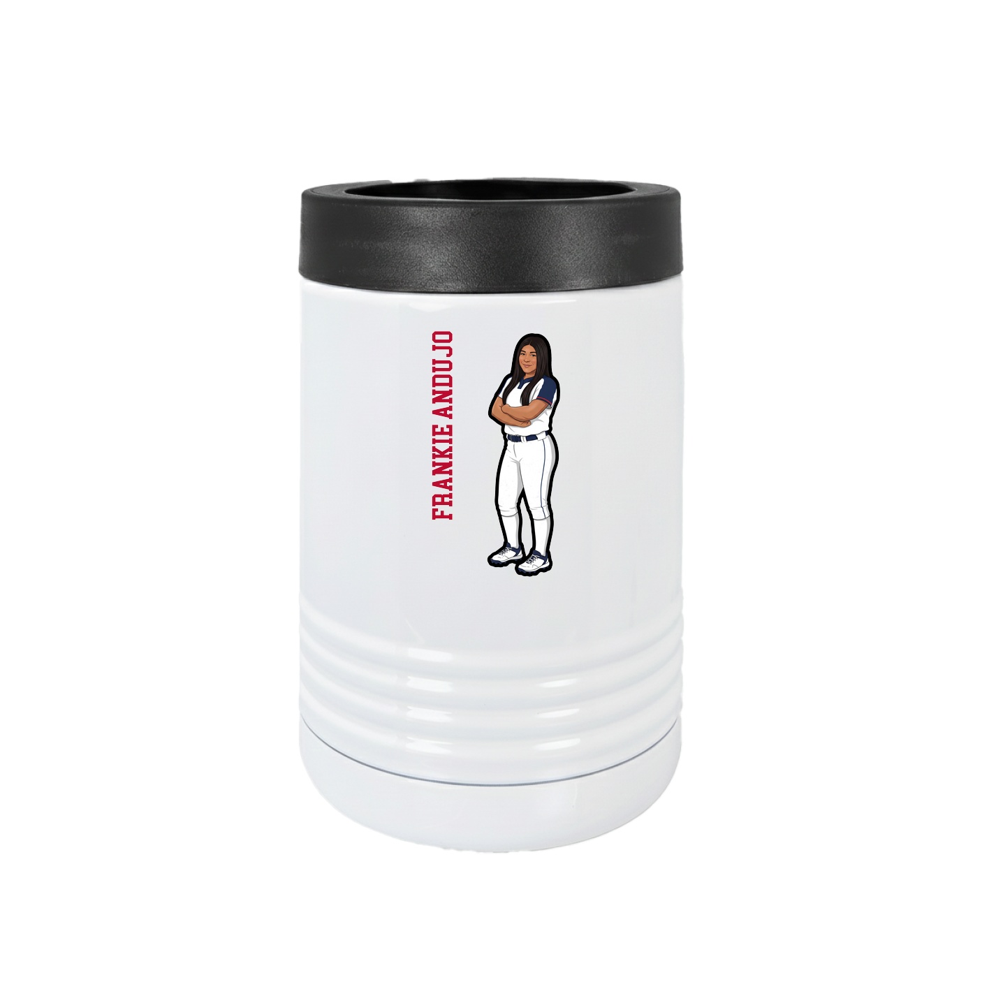 Beverage Holder — Name Vertical in White