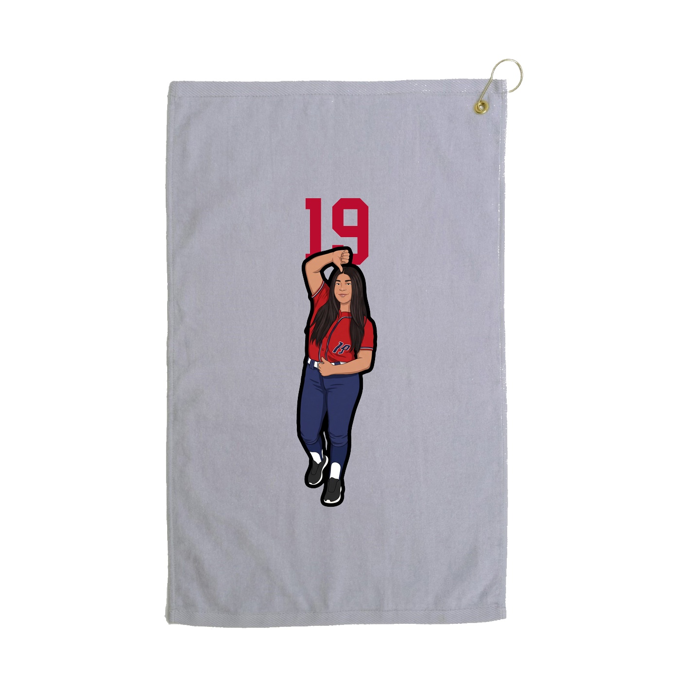 Golf Towel — Number Top in Grey
