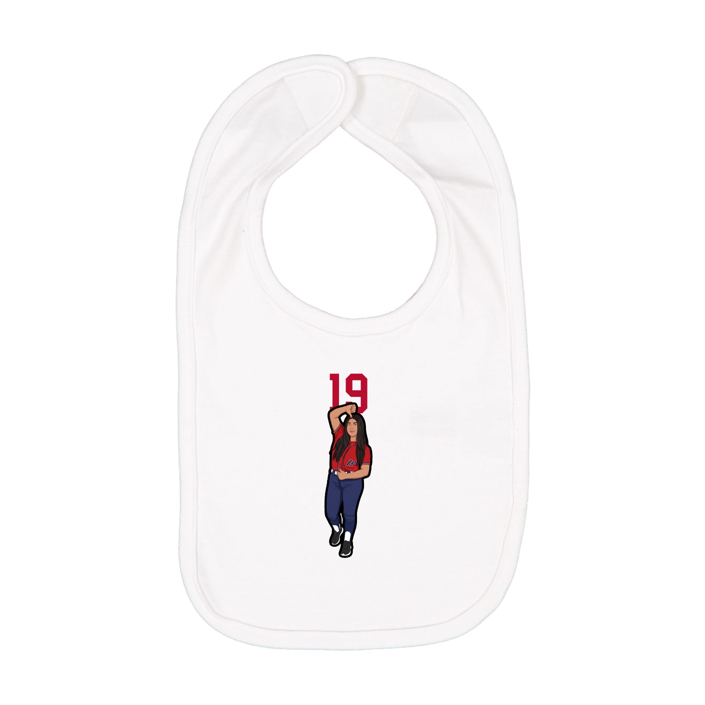 Infant Bib — Number Top in White