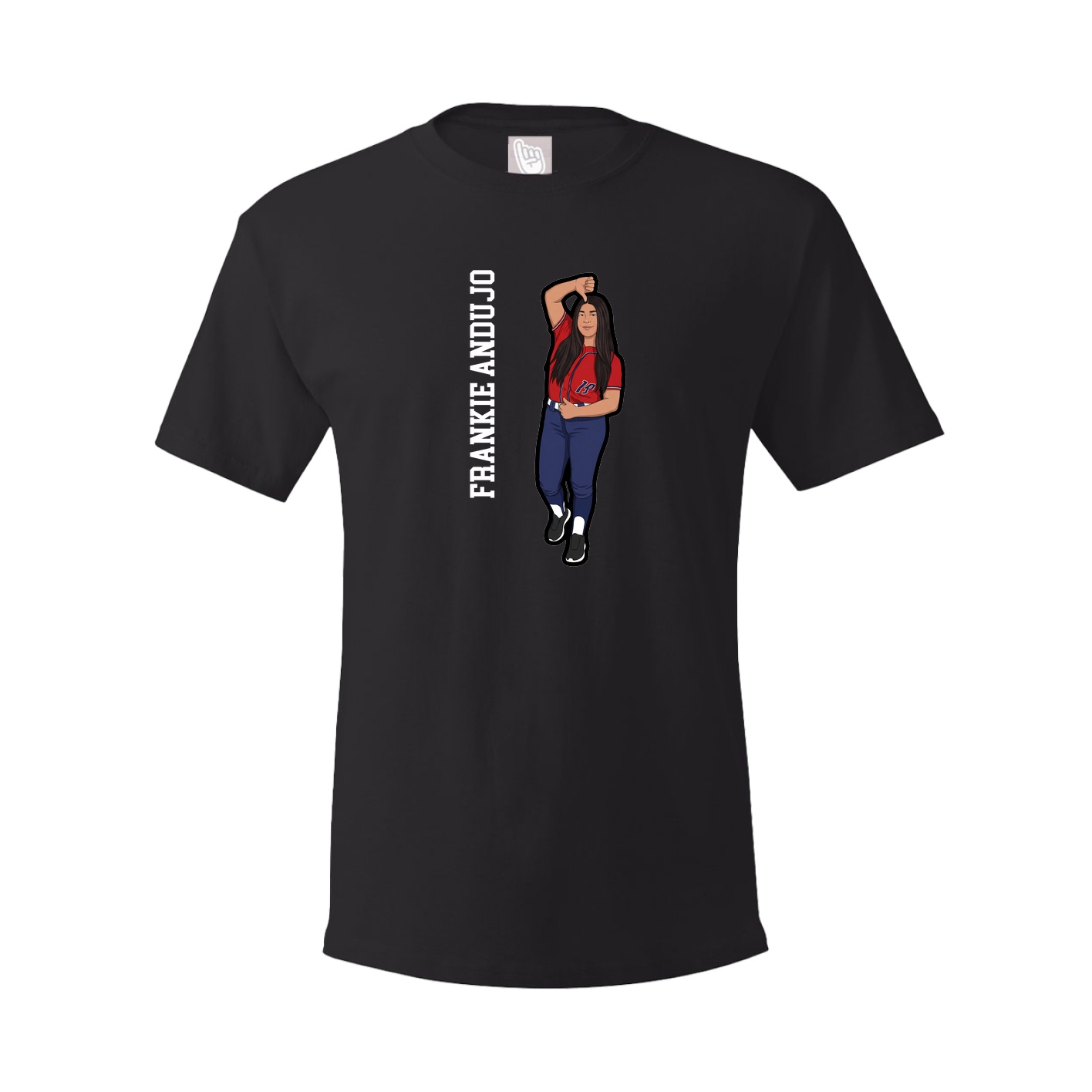 Youth Tee — Name Vertical in Black