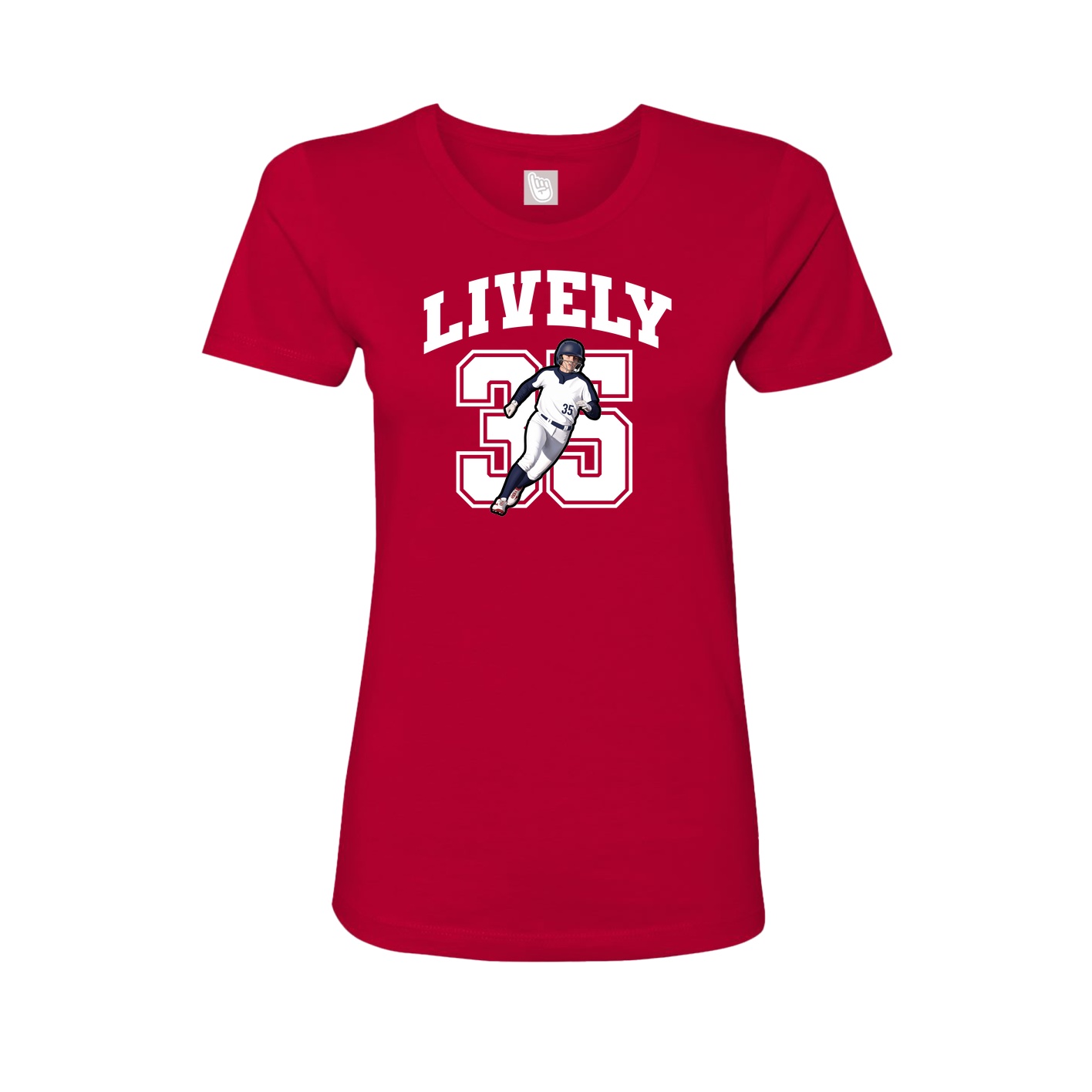 Fitted Women's Tee — Number in Red