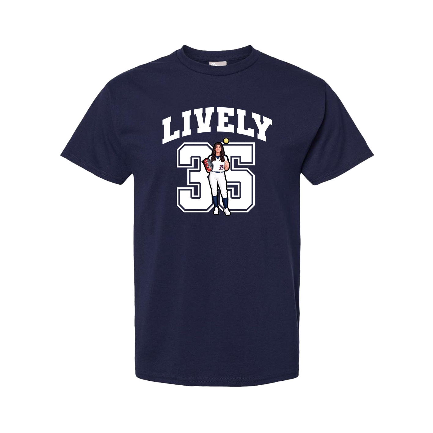 Youth Tee — Number in Navy