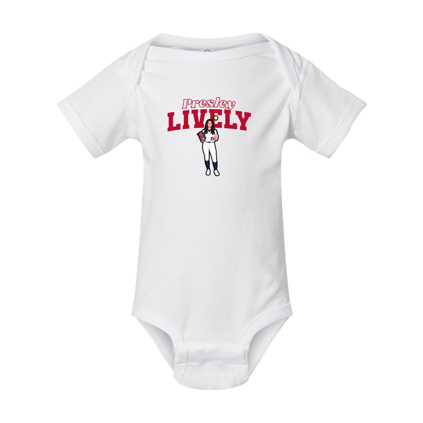 Baby Onesie — Name Arch in White