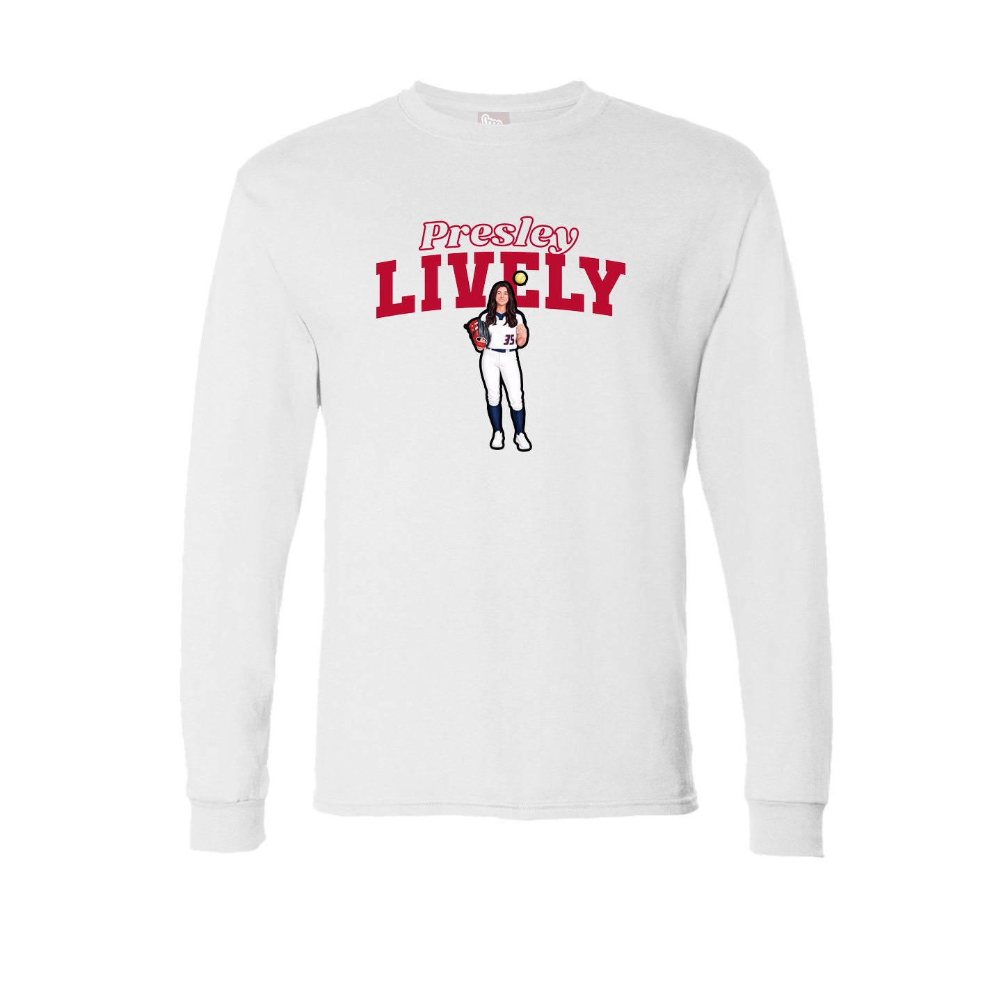 Long Sleeve Tee — Name Arch in White