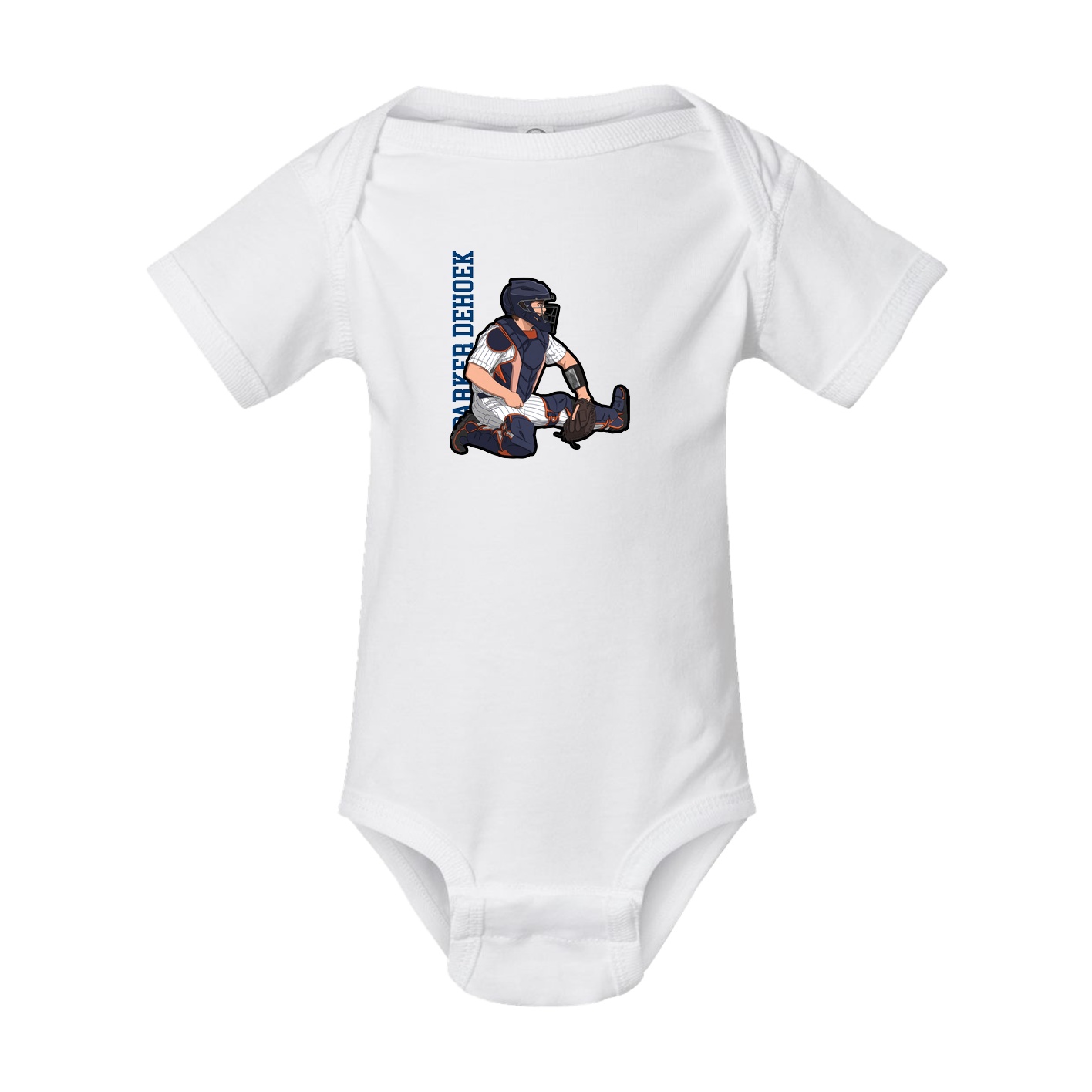 Baby Onesie — Name Vertical in White