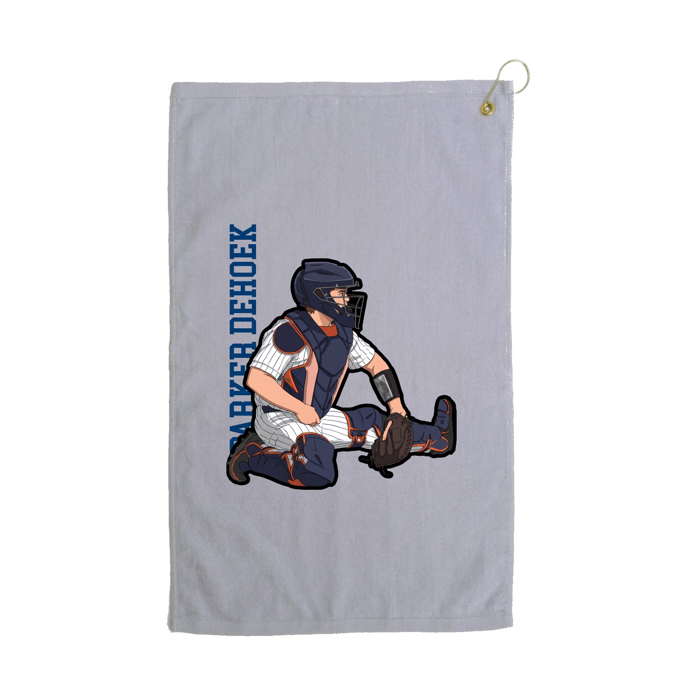Golf Towel — Name Vertical in Grey