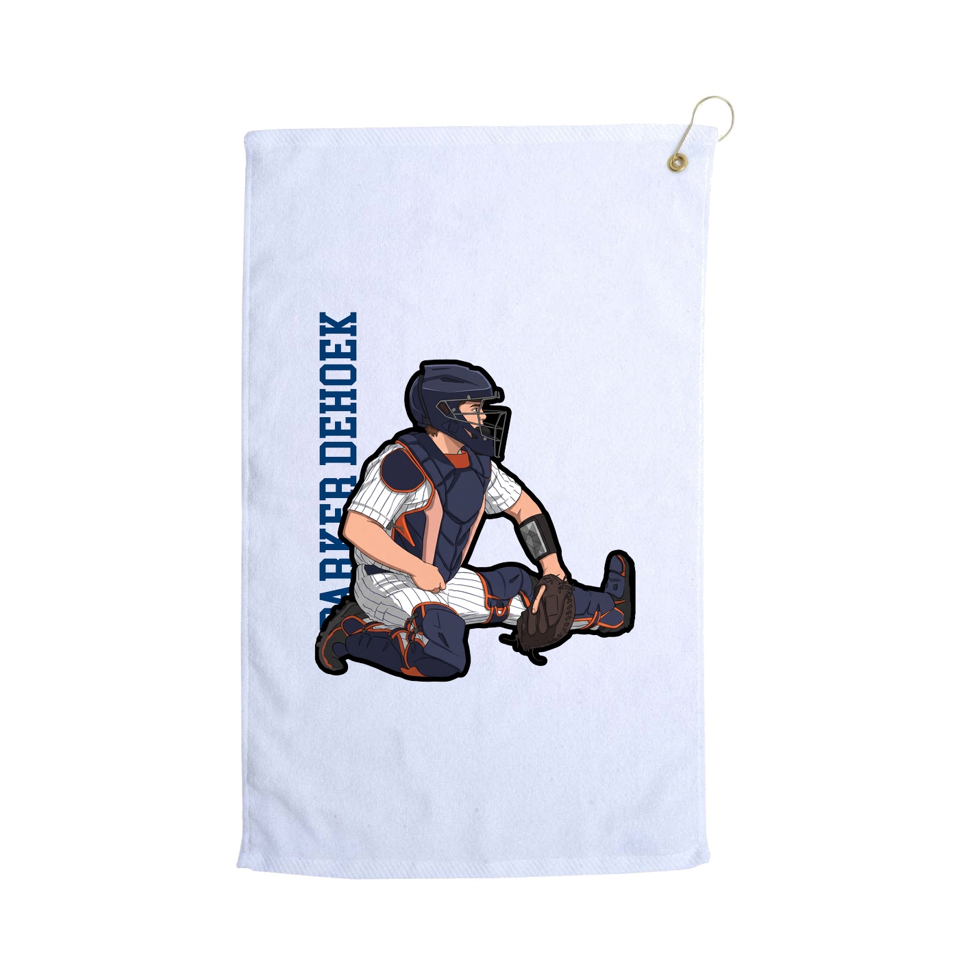 Golf Towel — Name Vertical in White