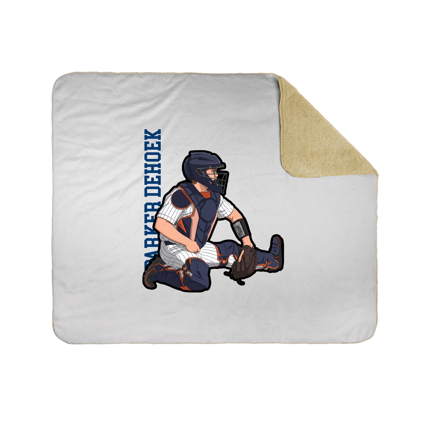 Throw Blanket — Name Vertical in White