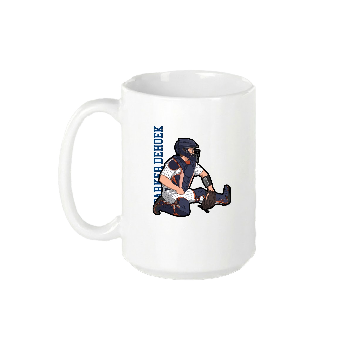 15oz Coffee Mug — Name Vertical in White