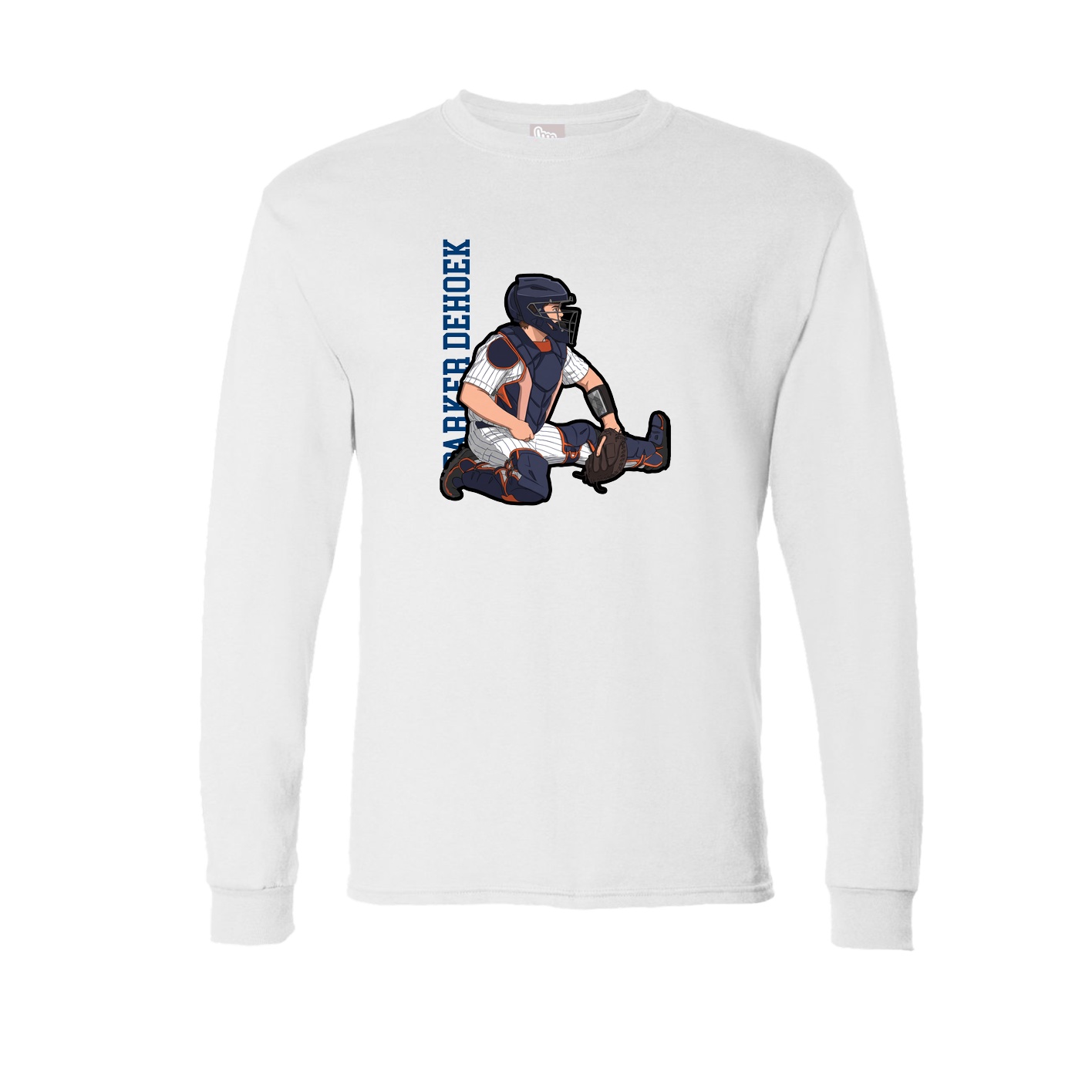 Long Sleeve Tee — Name Vertical in White