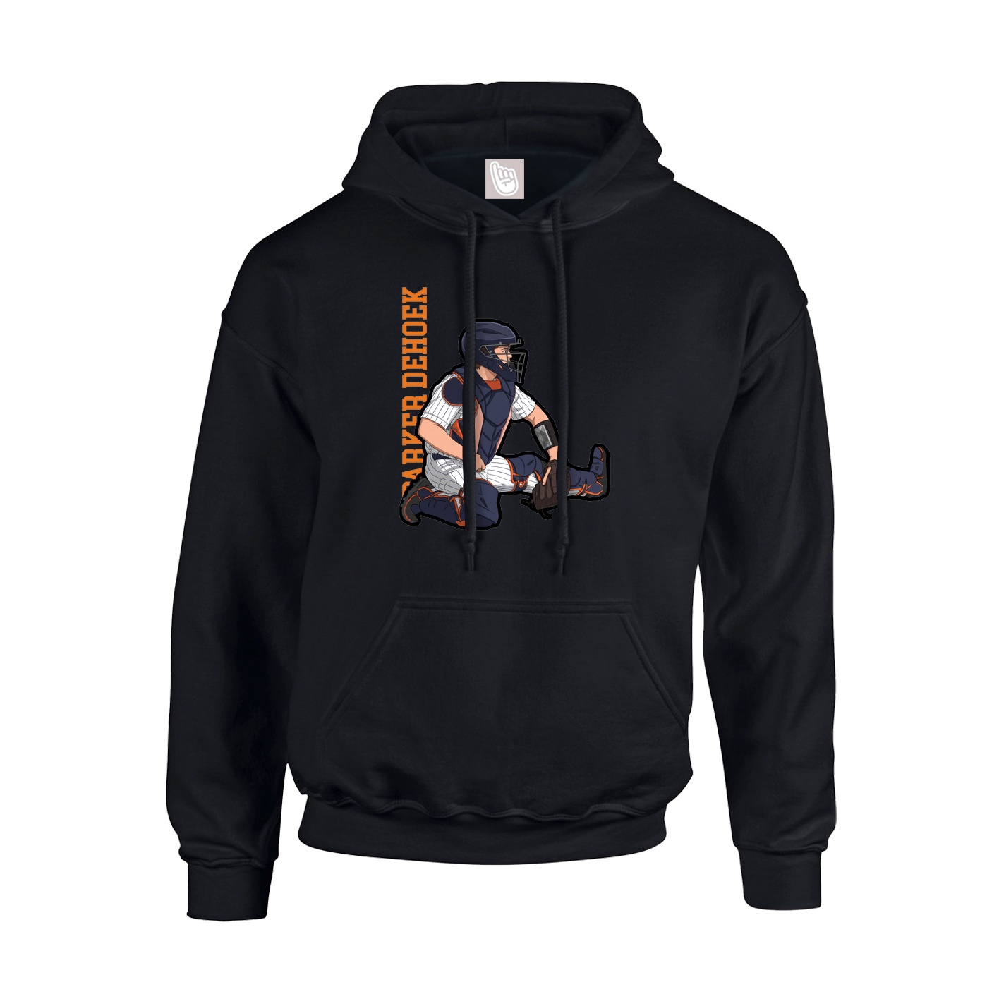 Youth Hoodie — Name Vertical in Black
