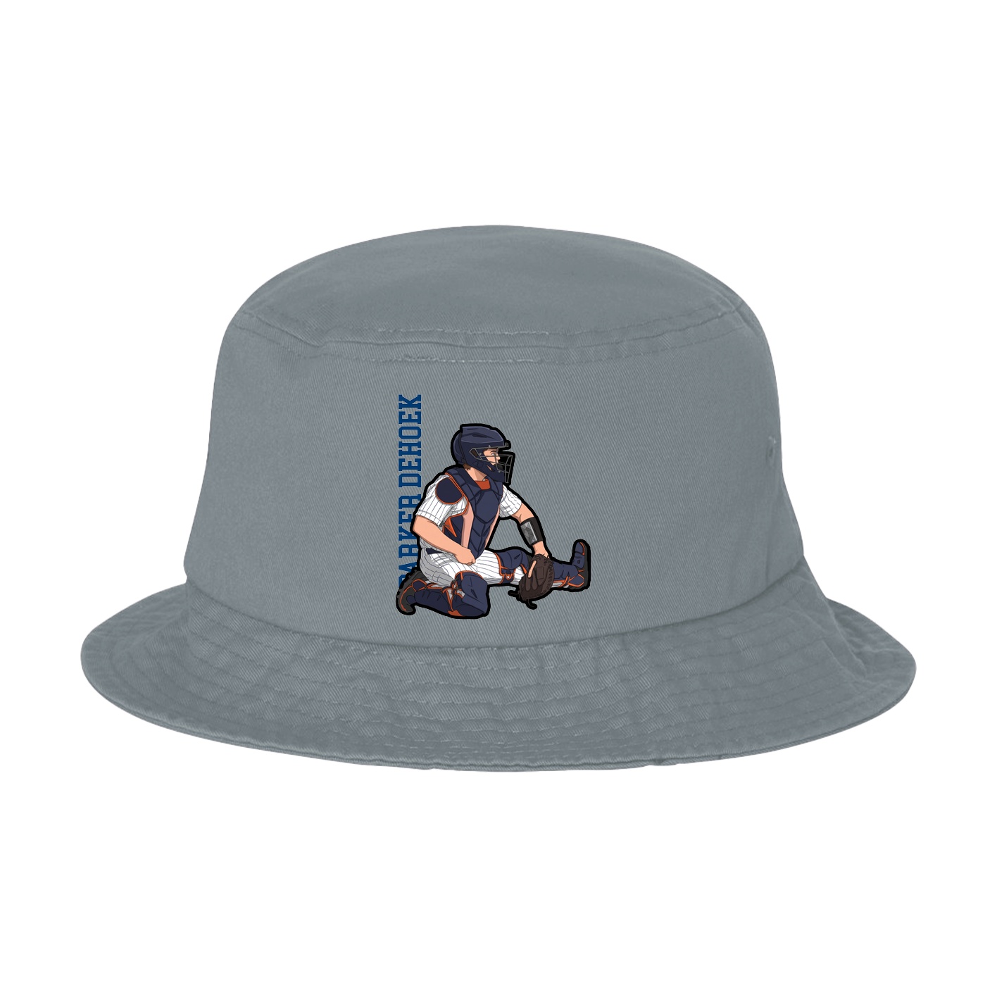 Bucket Cap — Name Vertical in Grey