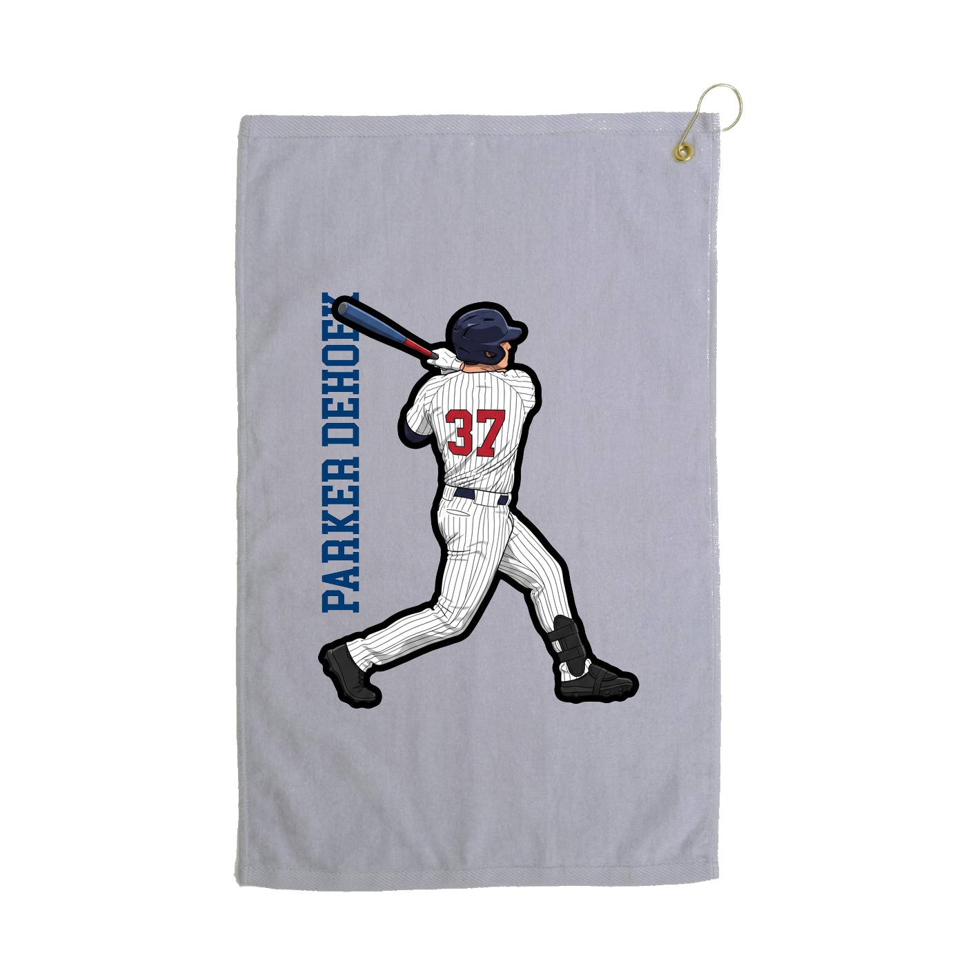 Golf Towel — Name Vertical in Grey