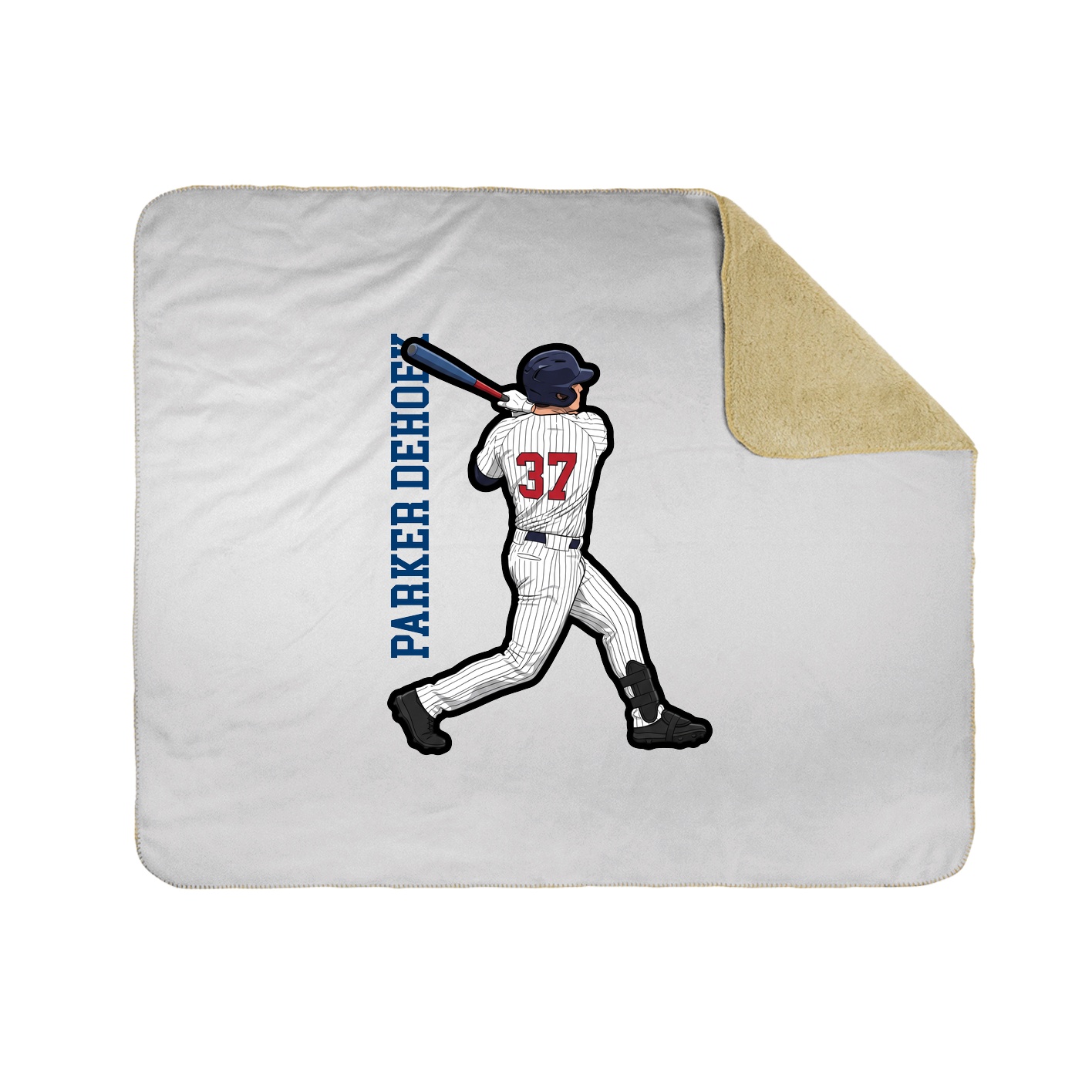 Throw Blanket — Name Vertical in White