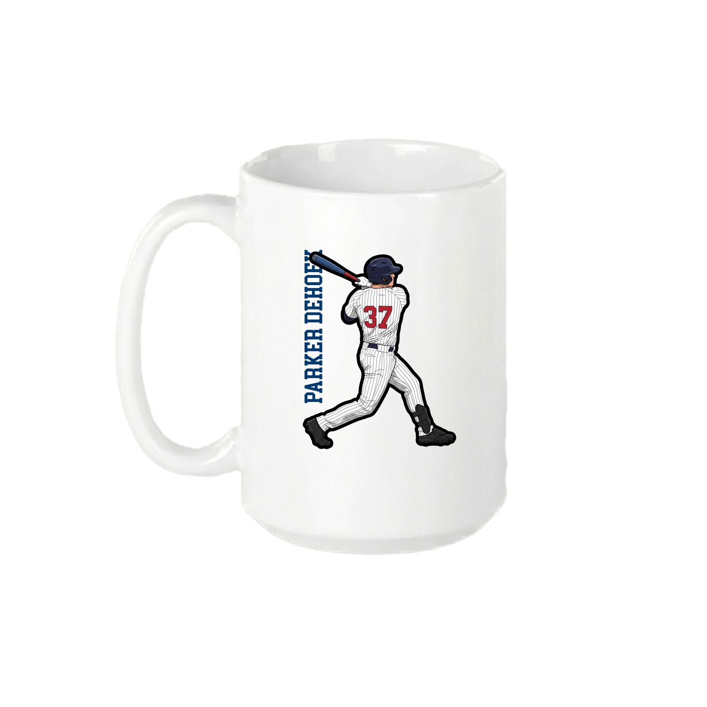 15oz Coffee Mug — Name Vertical in White
