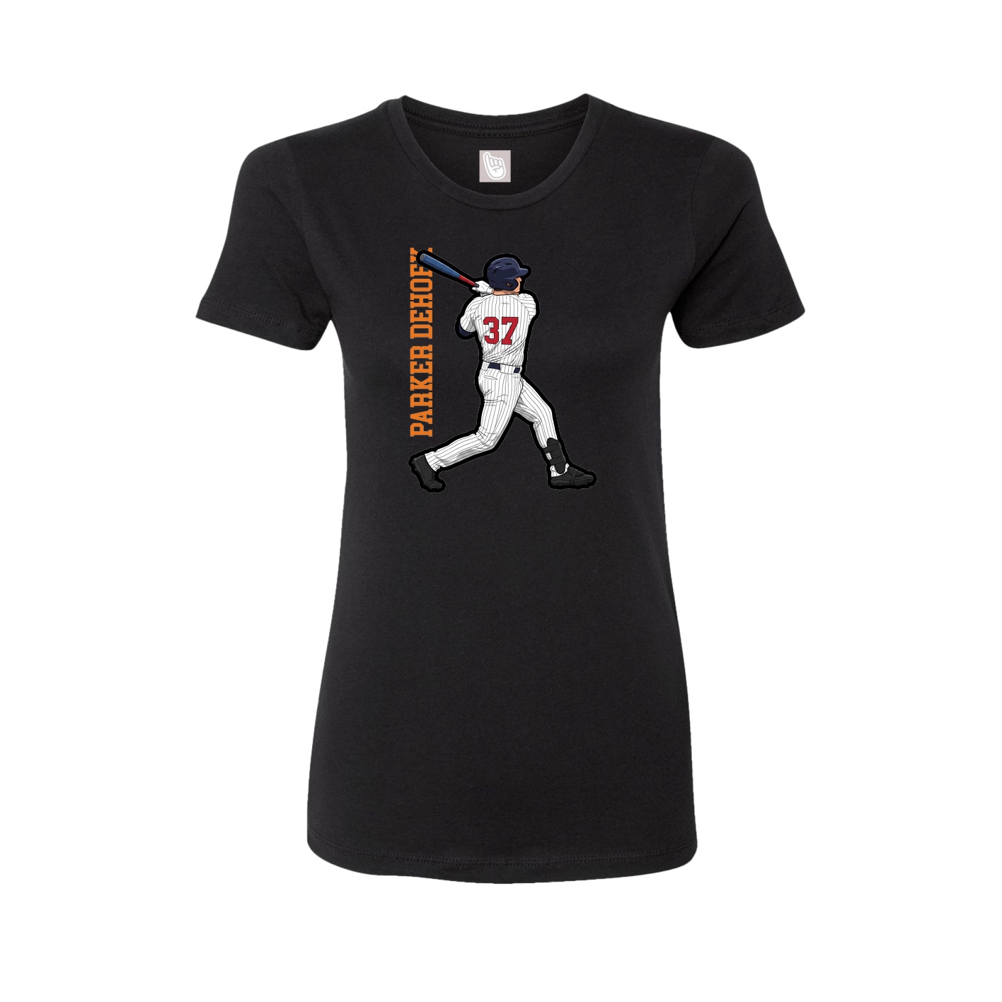 Womens Tee — Name Vertical in Black