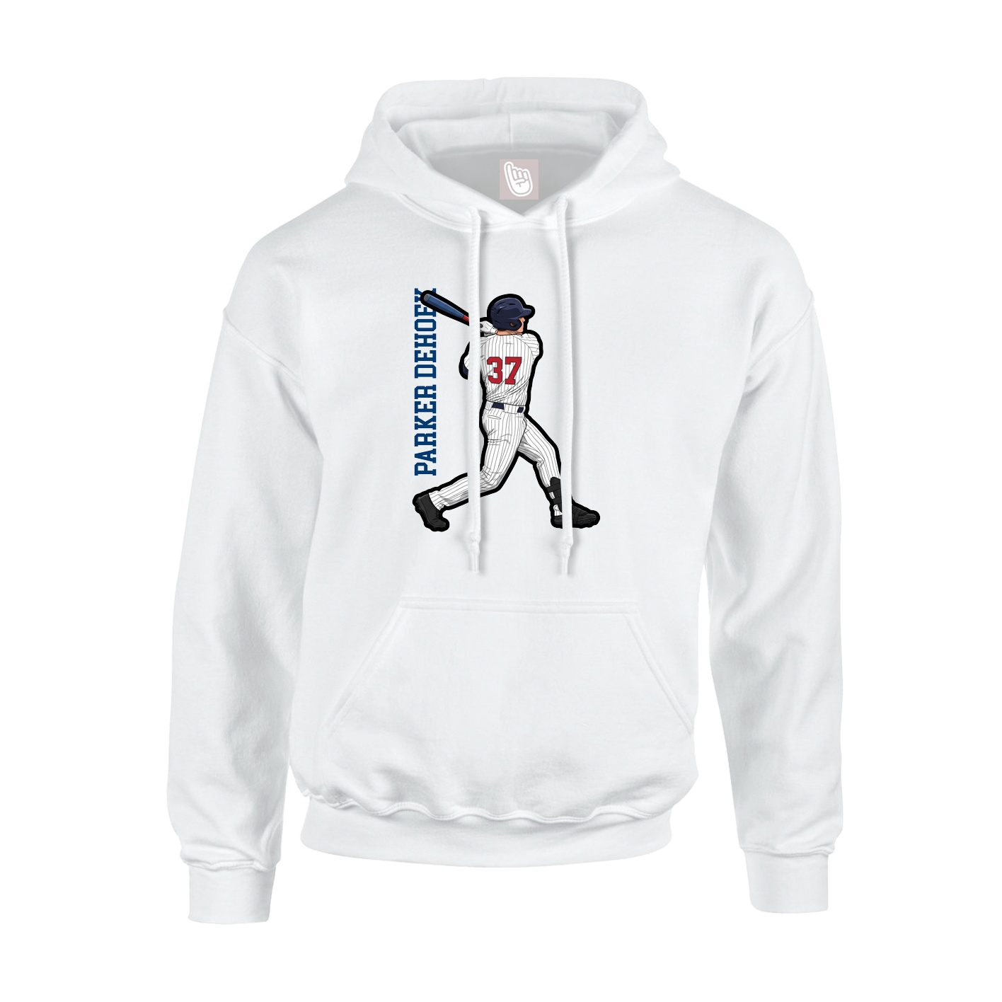Hoodie — Name Vertical in White