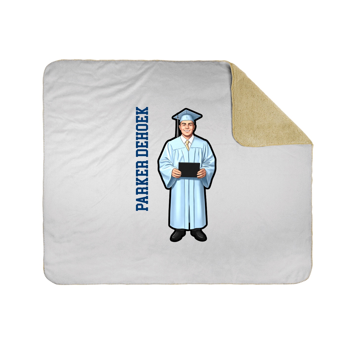 Throw Blanket — Name Vertical in White