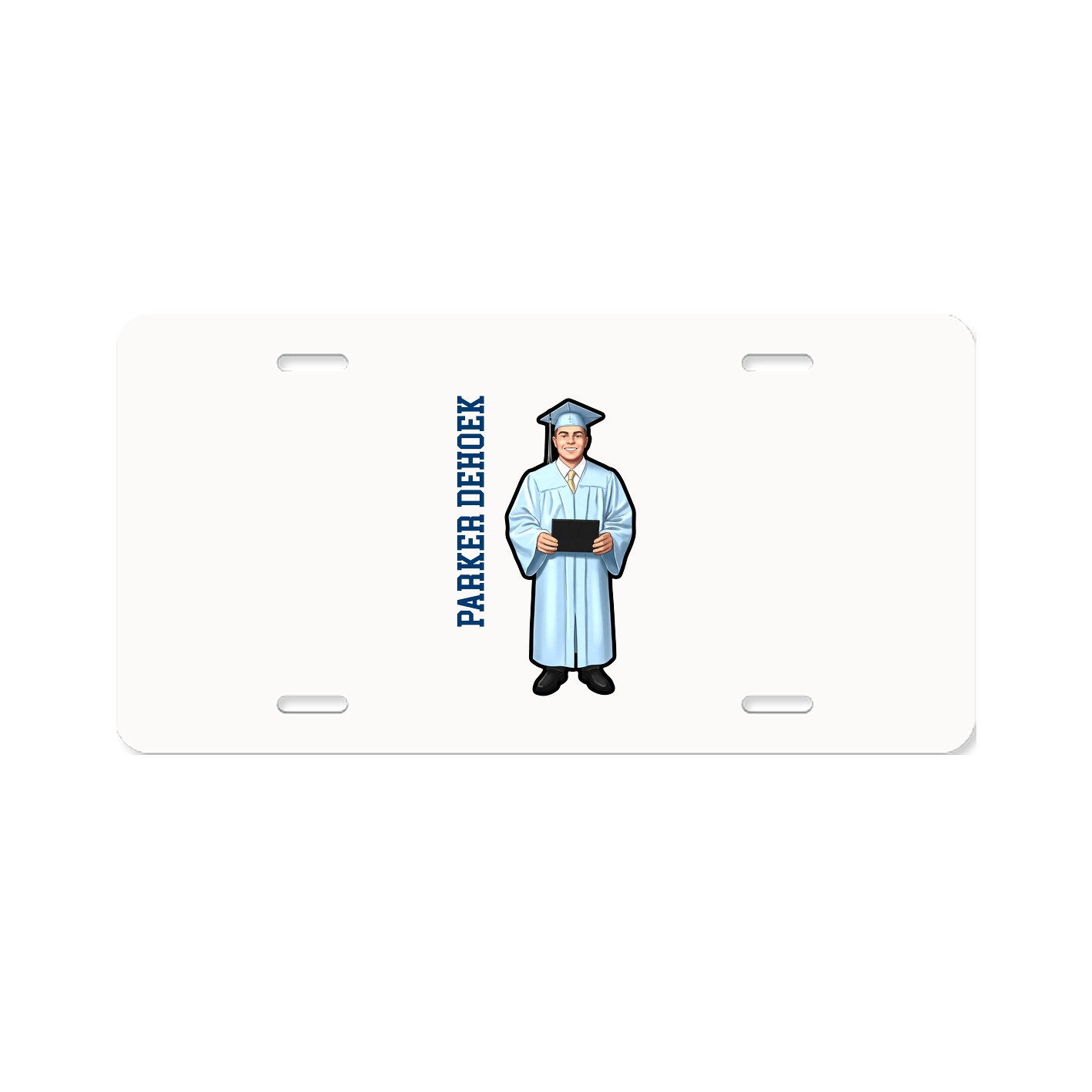 License Plate — Name Vertical in Classic