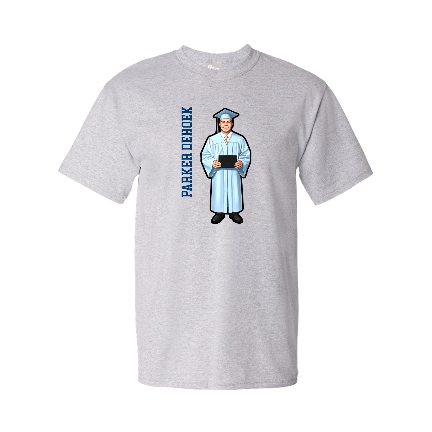 Tee — Name Vertical in Grey