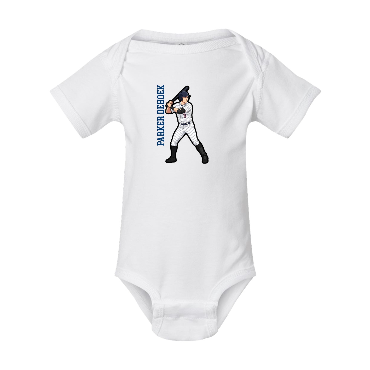 Baby Onesie — Name Vertical in White