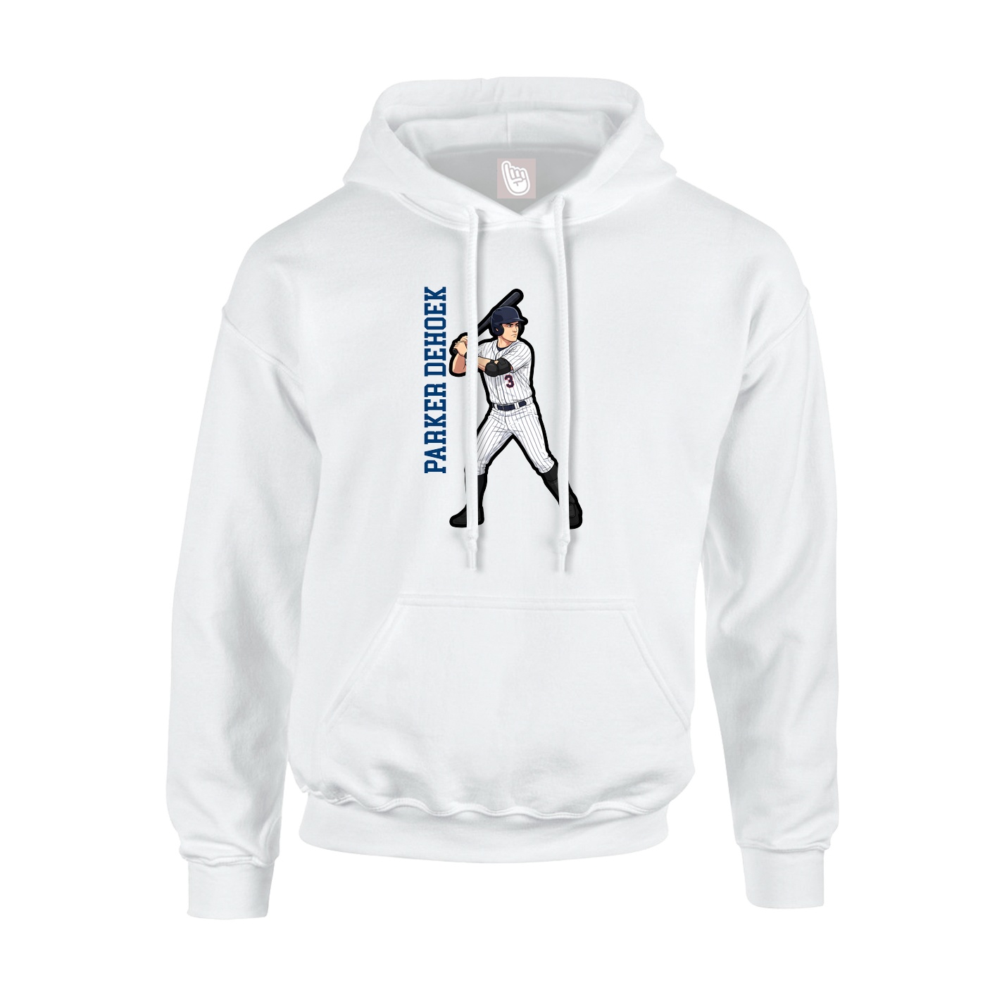Youth Hoodie — Name Vertical in White