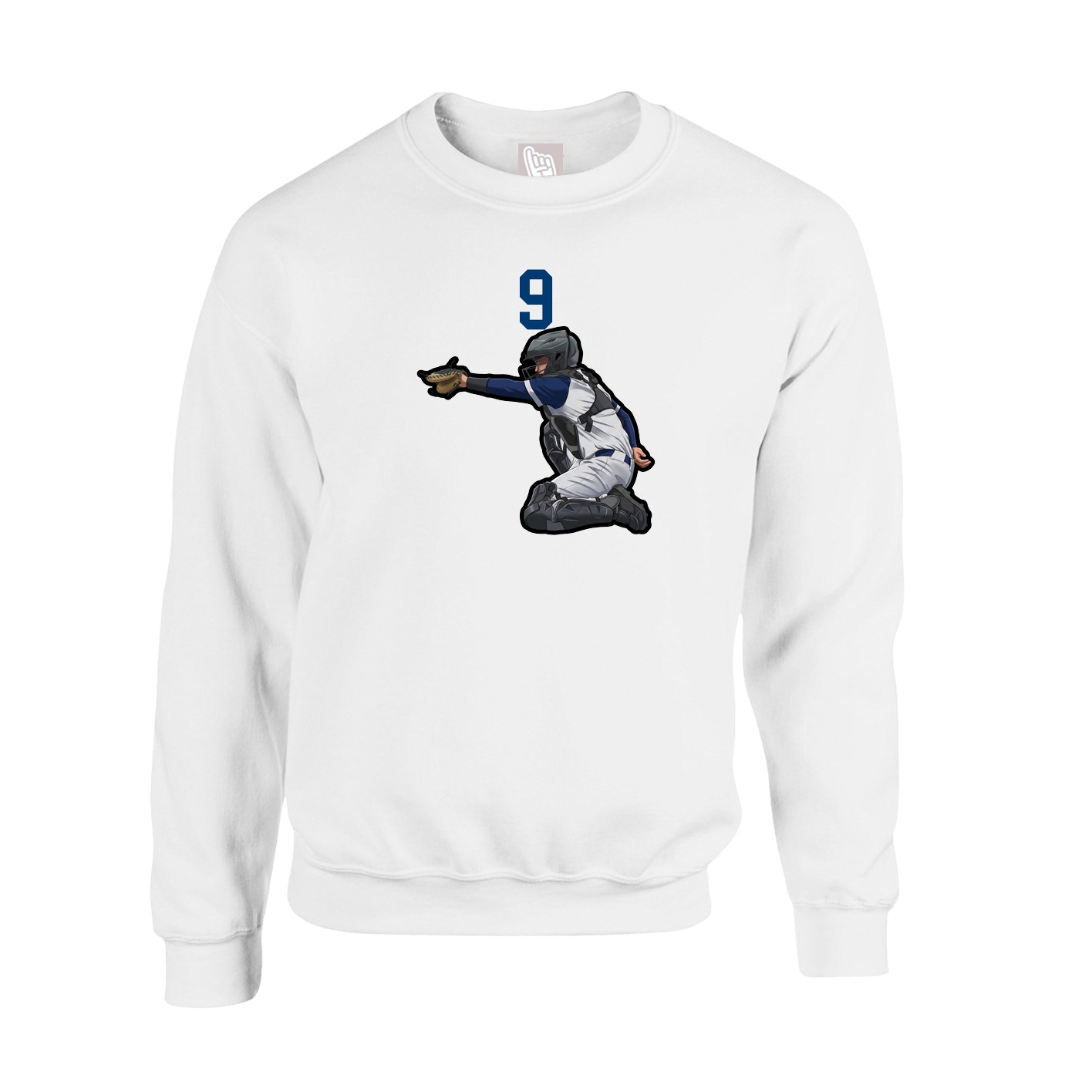 Fleece Crew — Number Top in White