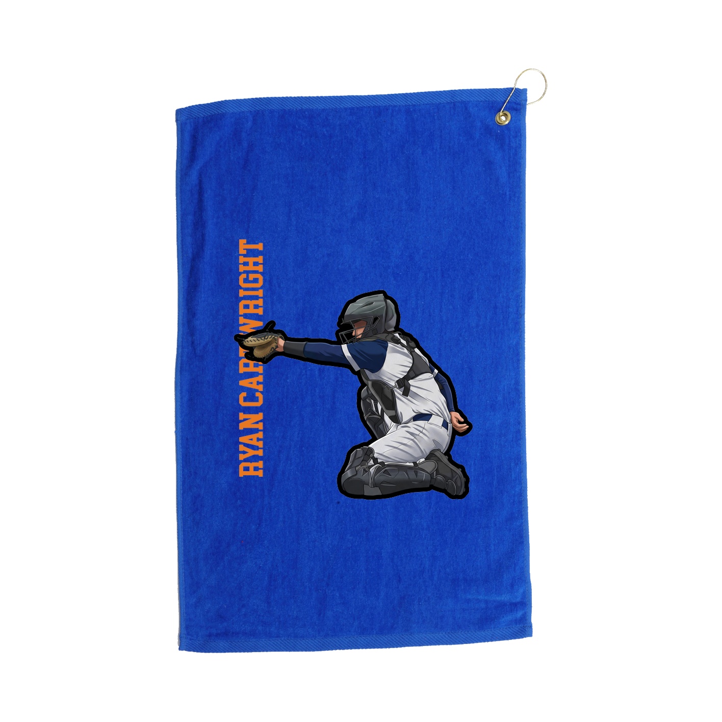 Golf Towel — Name Vertical in Royal
