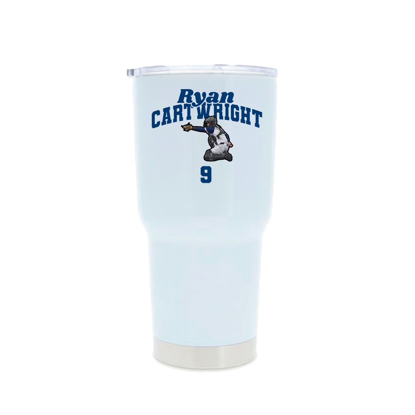 30oz Stainless Steel Tumbler — Signature Arch in White