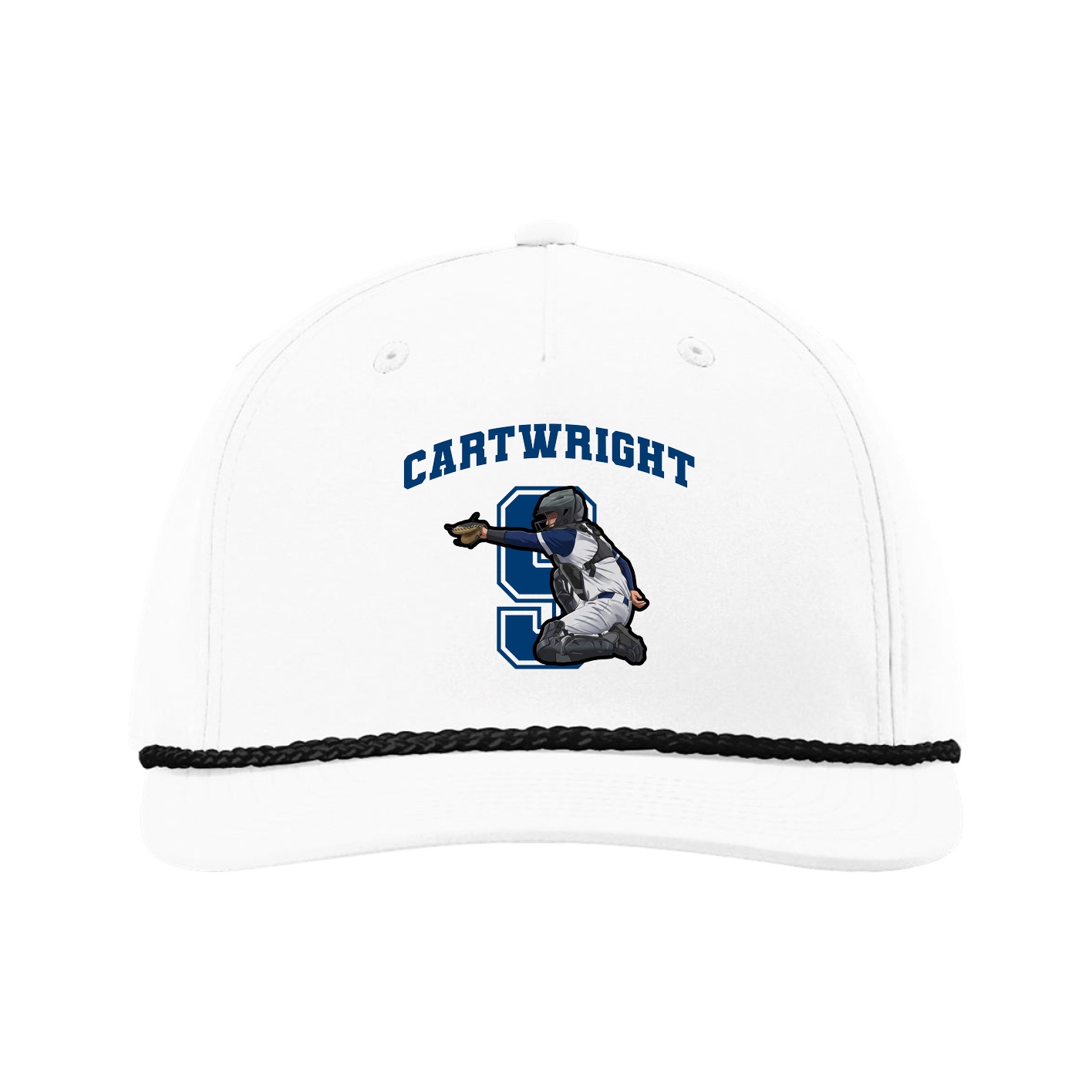 Five-Panel Classic Rope Cap — Number in White