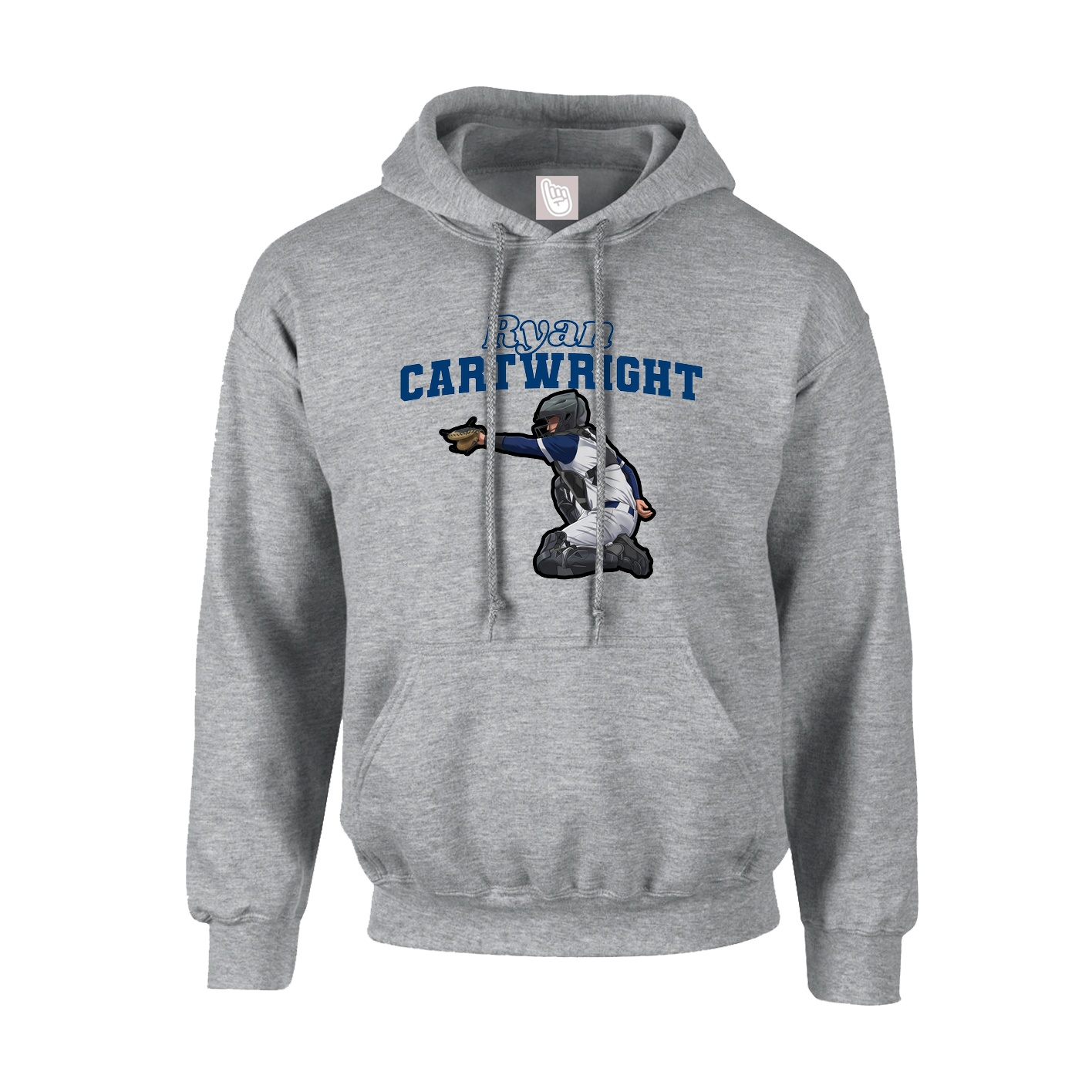 Youth Hoodie — Name Arch in Grey