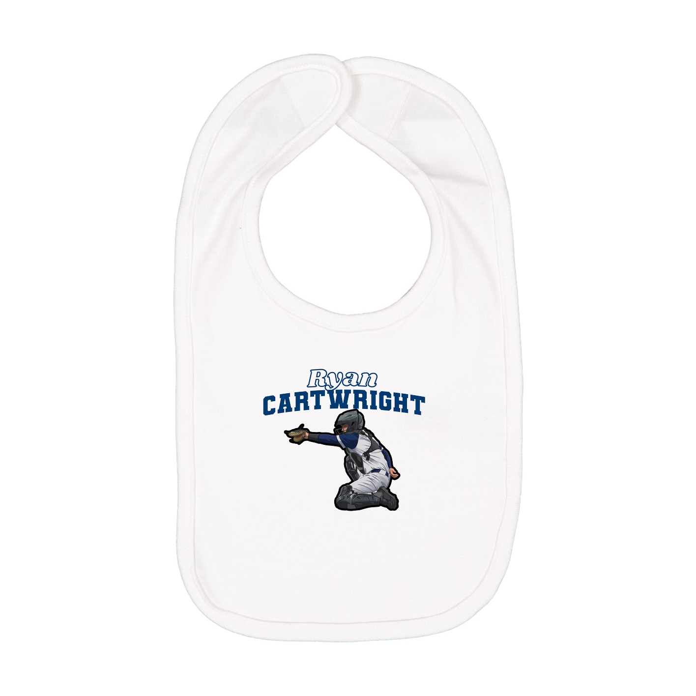 Infant Bib — Name Arch in White