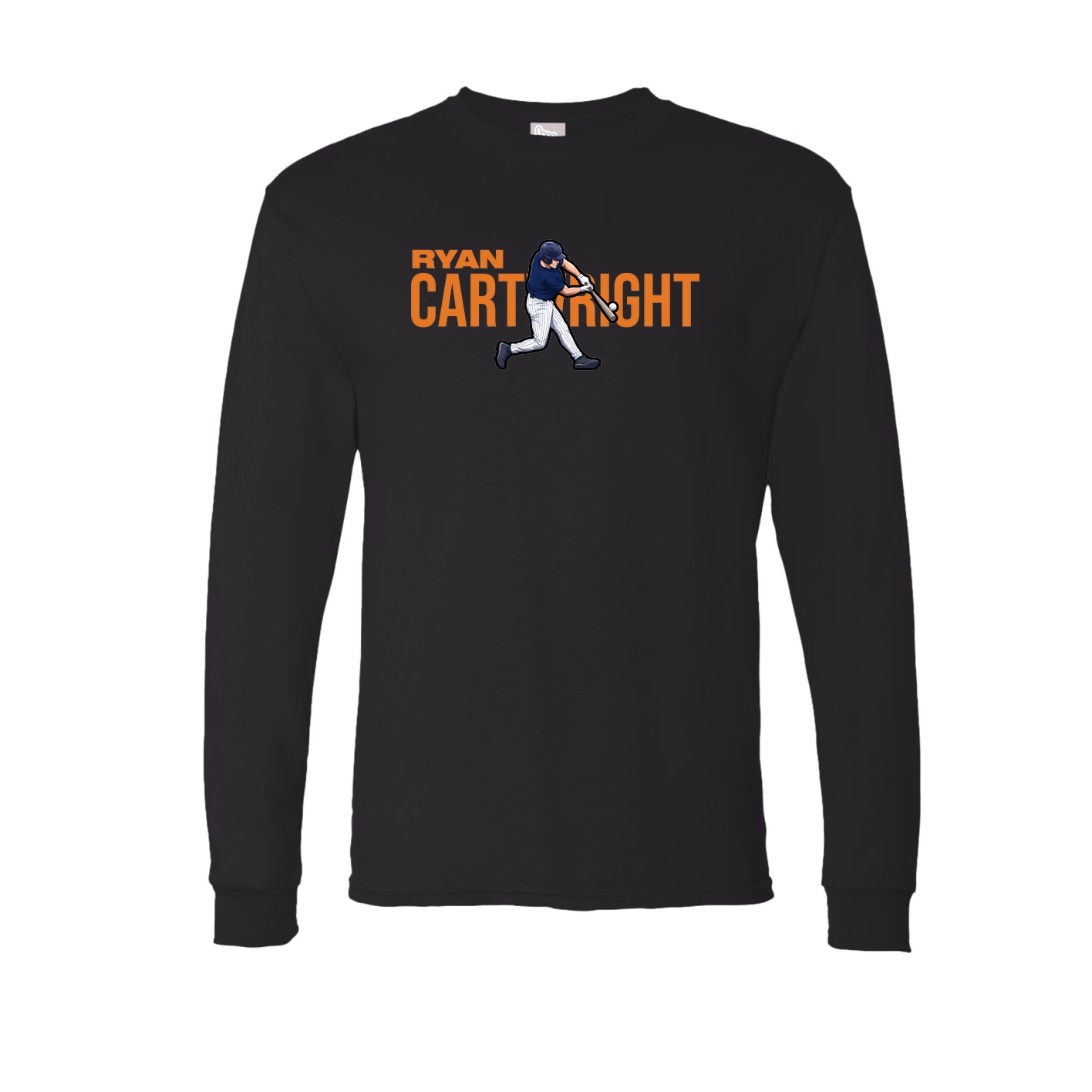 Long Sleeve Tee — Player Name in Black
