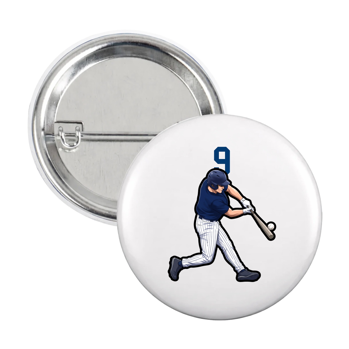 Game Day Button — Number Top in White
