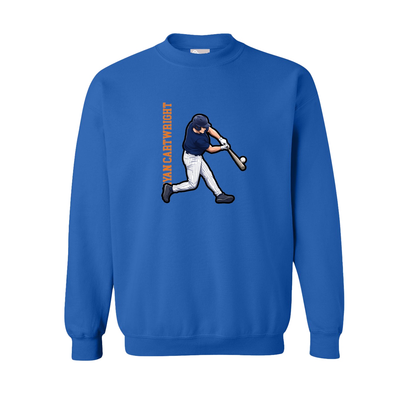 Fleece Crew — Name Vertical in Royal