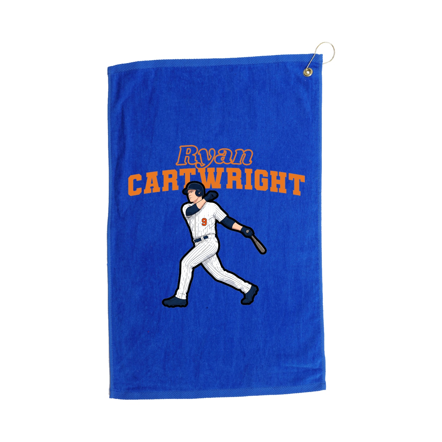 Golf Towel — Name Arch in Royal