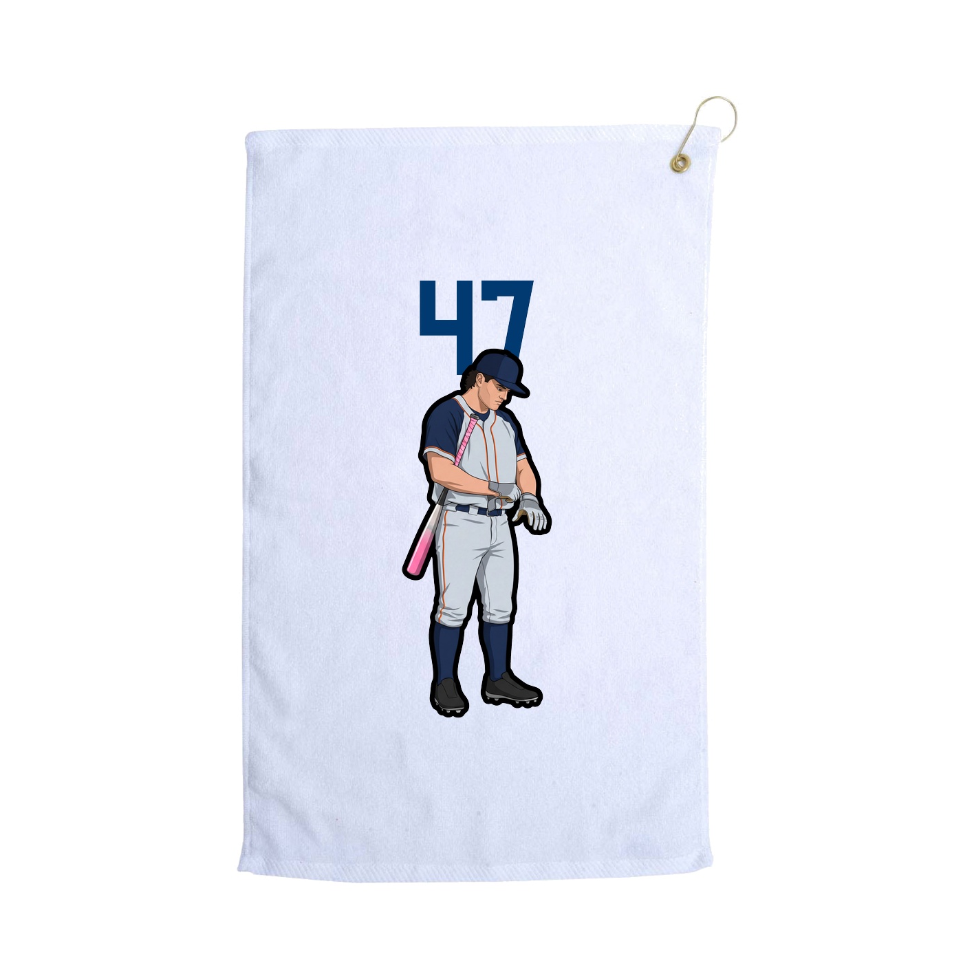Golf Towel — Number Top in White