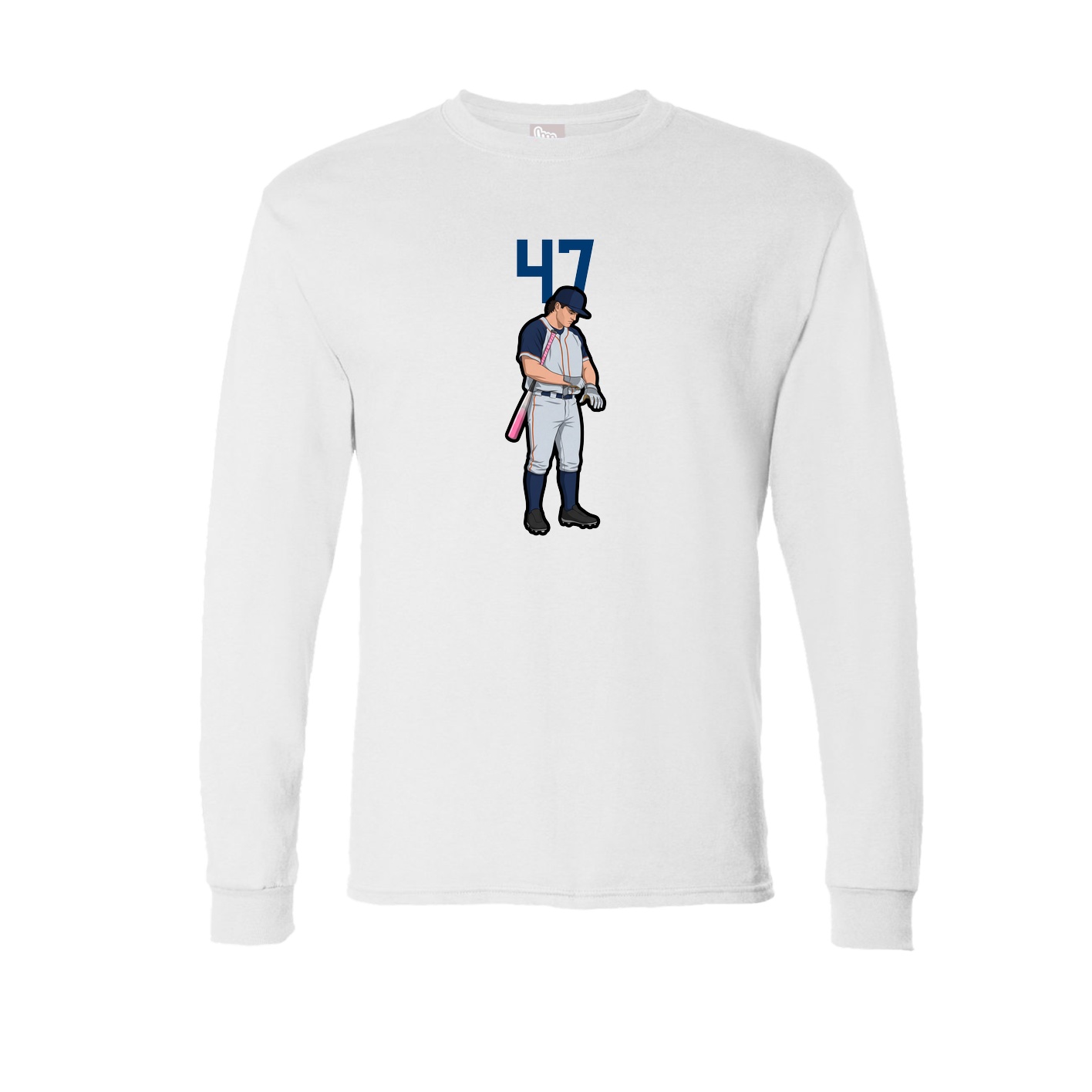 Long Sleeve Tee — Number Top in White
