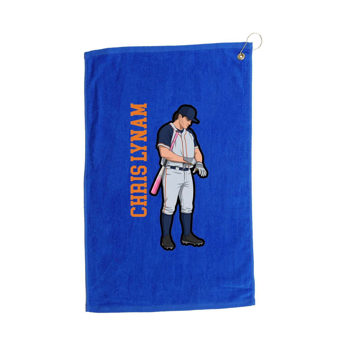 Golf Towel — Name Vertical in Royal