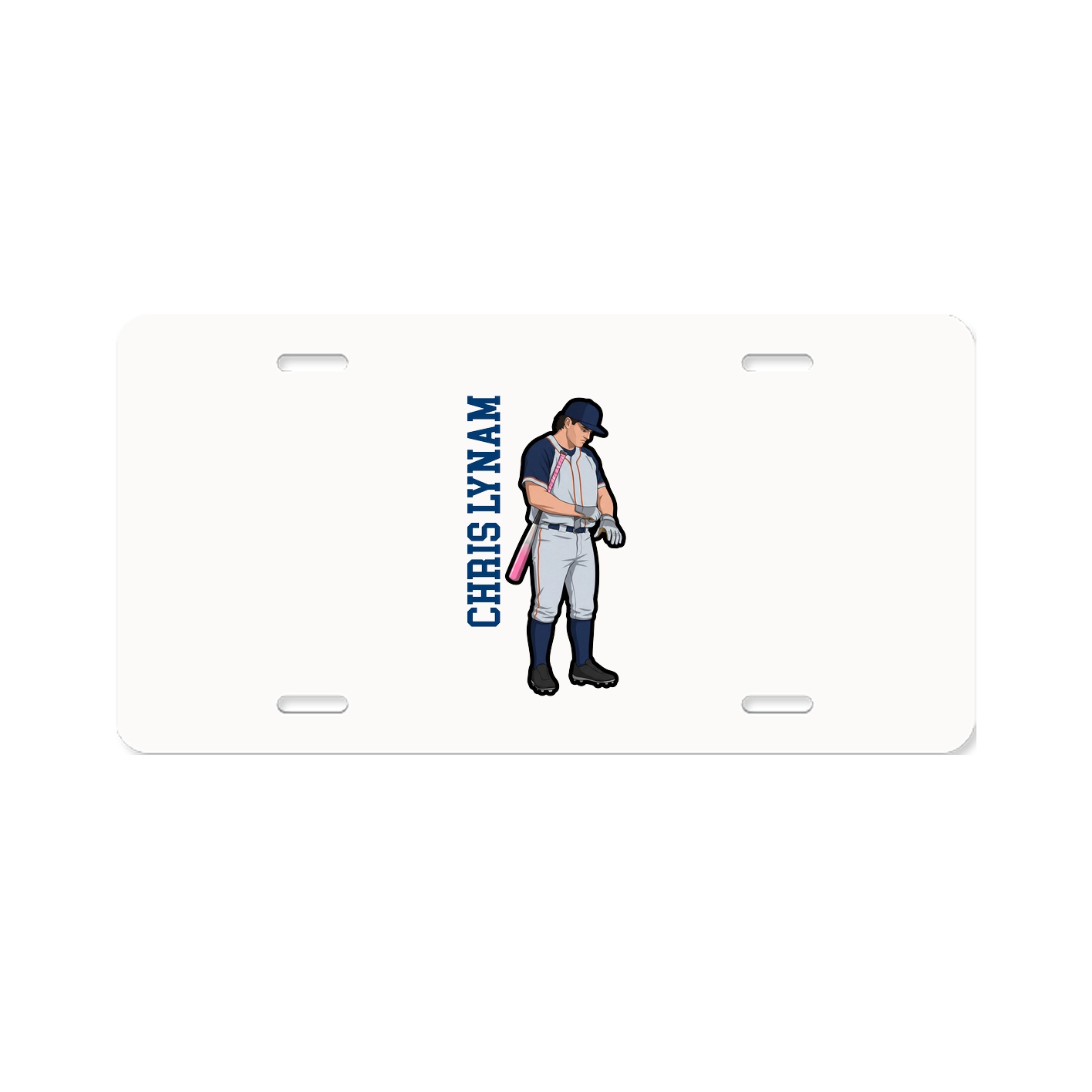 License Plate — Name Vertical in Classic